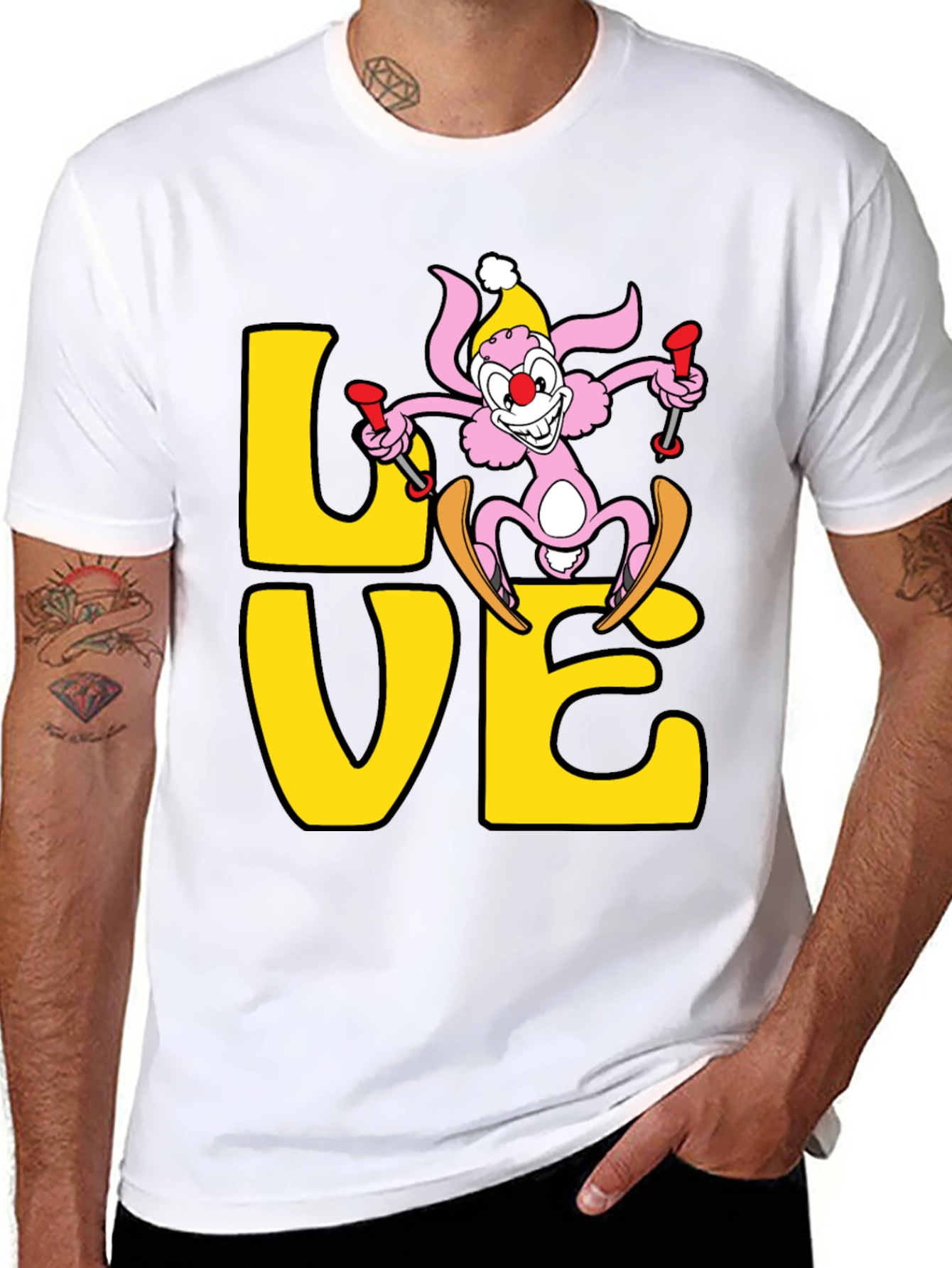 Ski Bunny Love T-Shirt - Novelty Graphic Tee