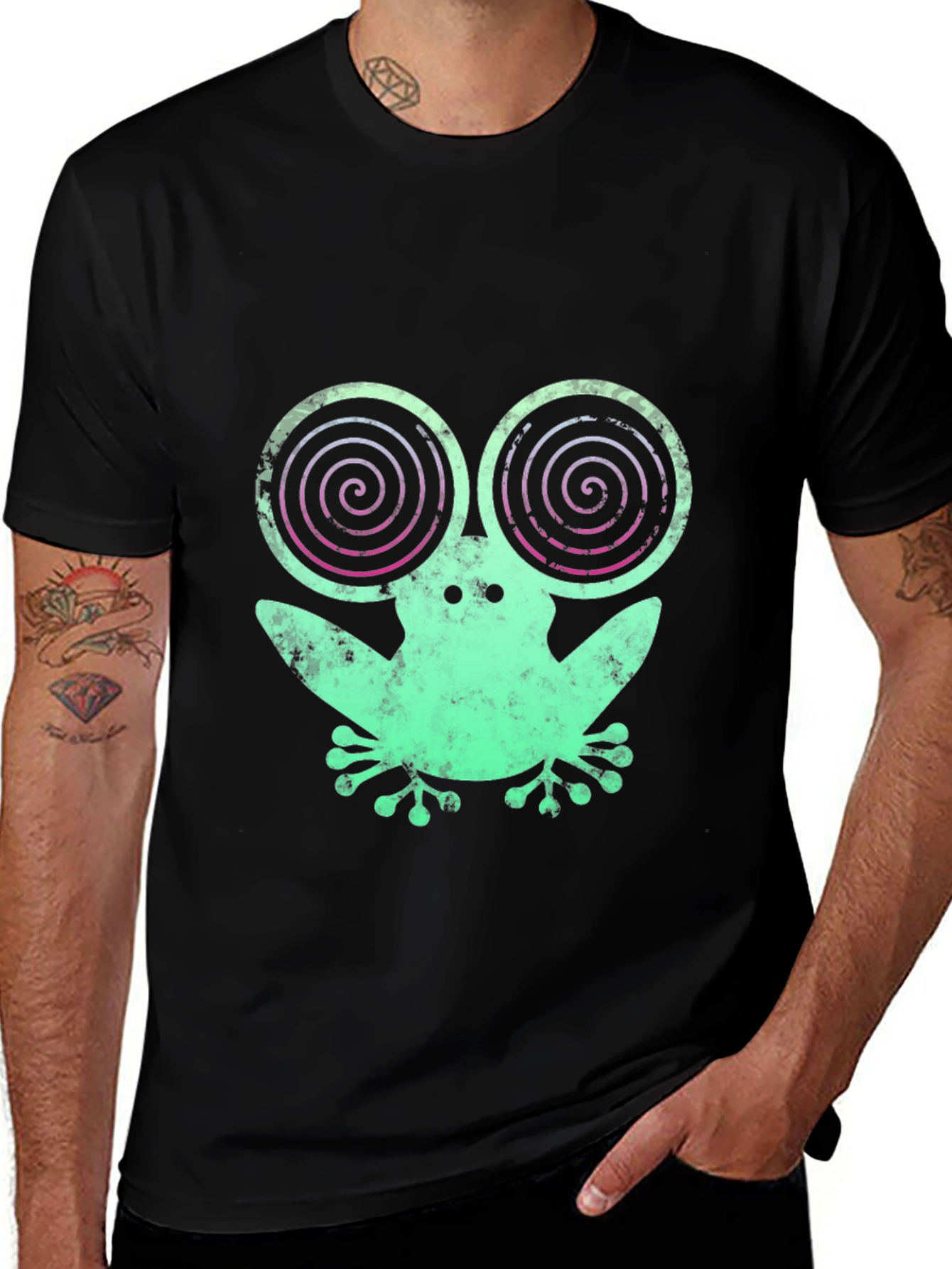 Hypnotic Frog Tee - Quirky Graphic T-Shirt