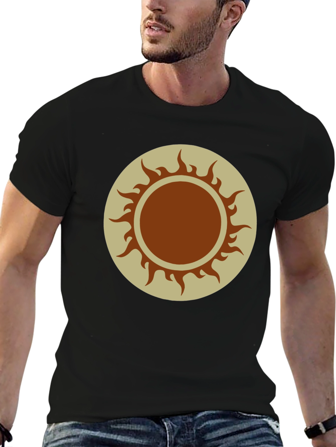Sun Graphic Tee - Black Cotton Blend