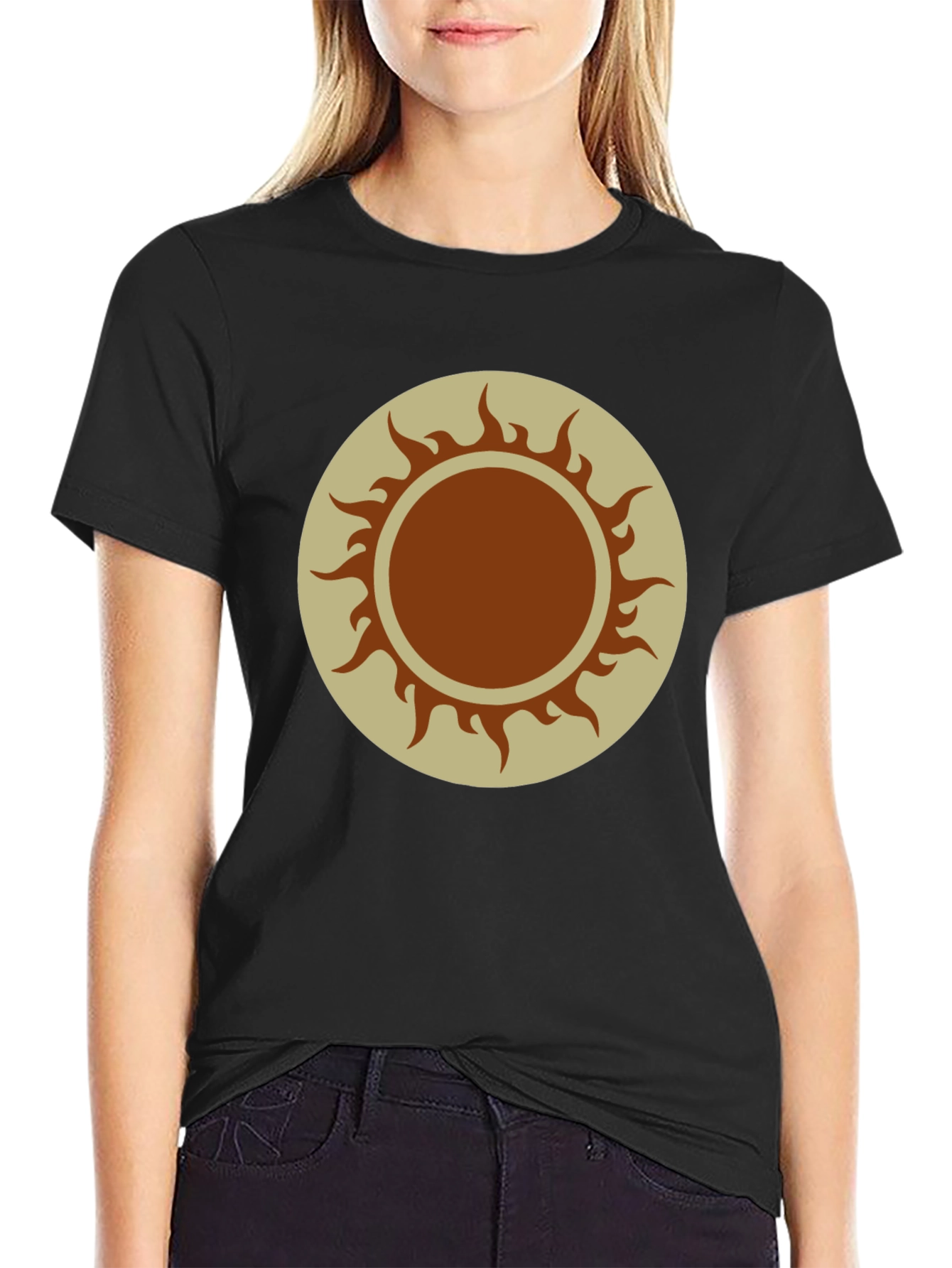 Sun Graphic Tee - Black Cotton Blend