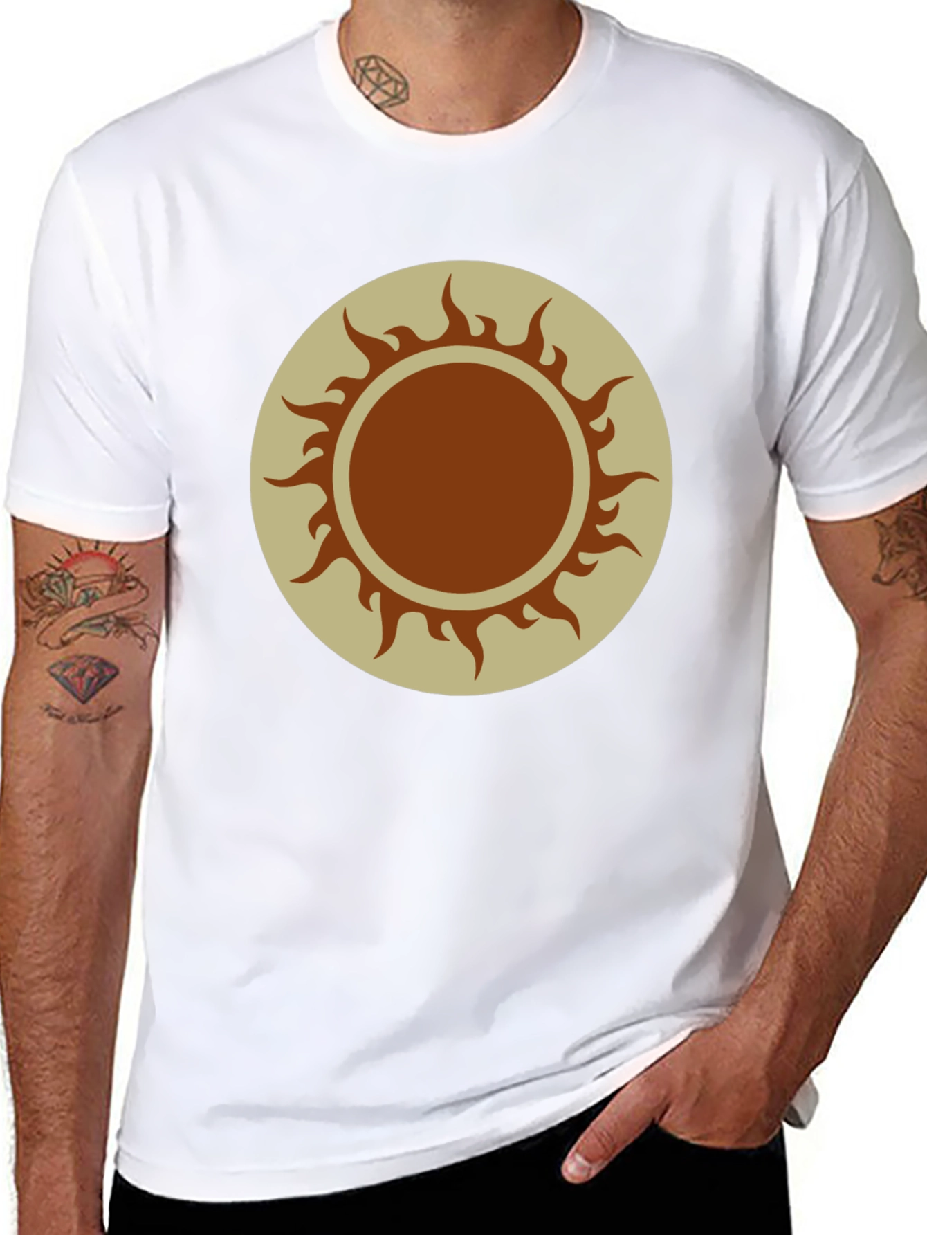 Sun Graphic Tee - Black Cotton Blend