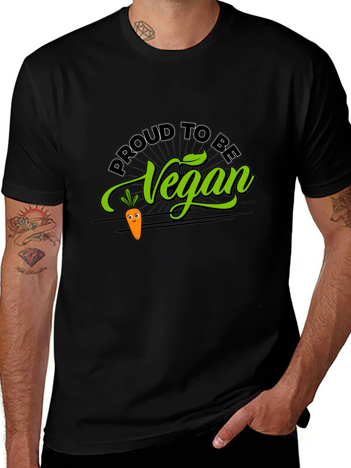 Proud To Be Vegan Graphic Tee - Black