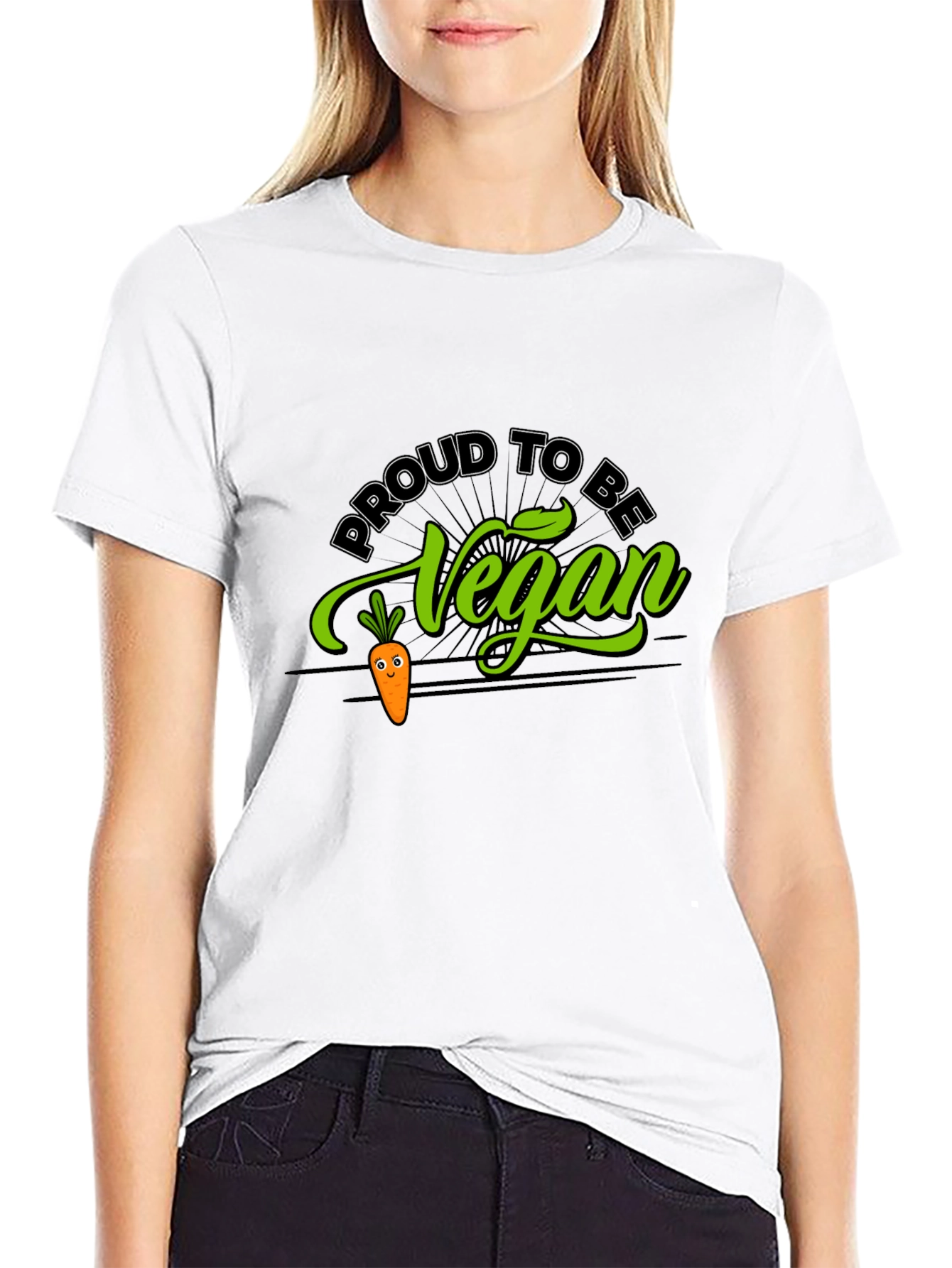 Proud To Be Vegan Graphic Tee - Black