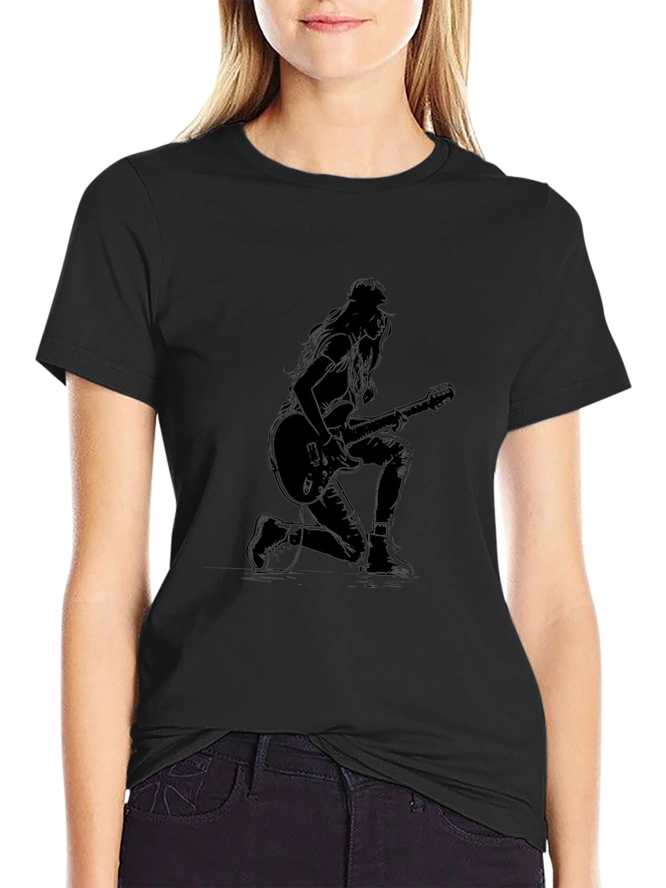 Rock On T-Shirt - Stylish Guitarist Design