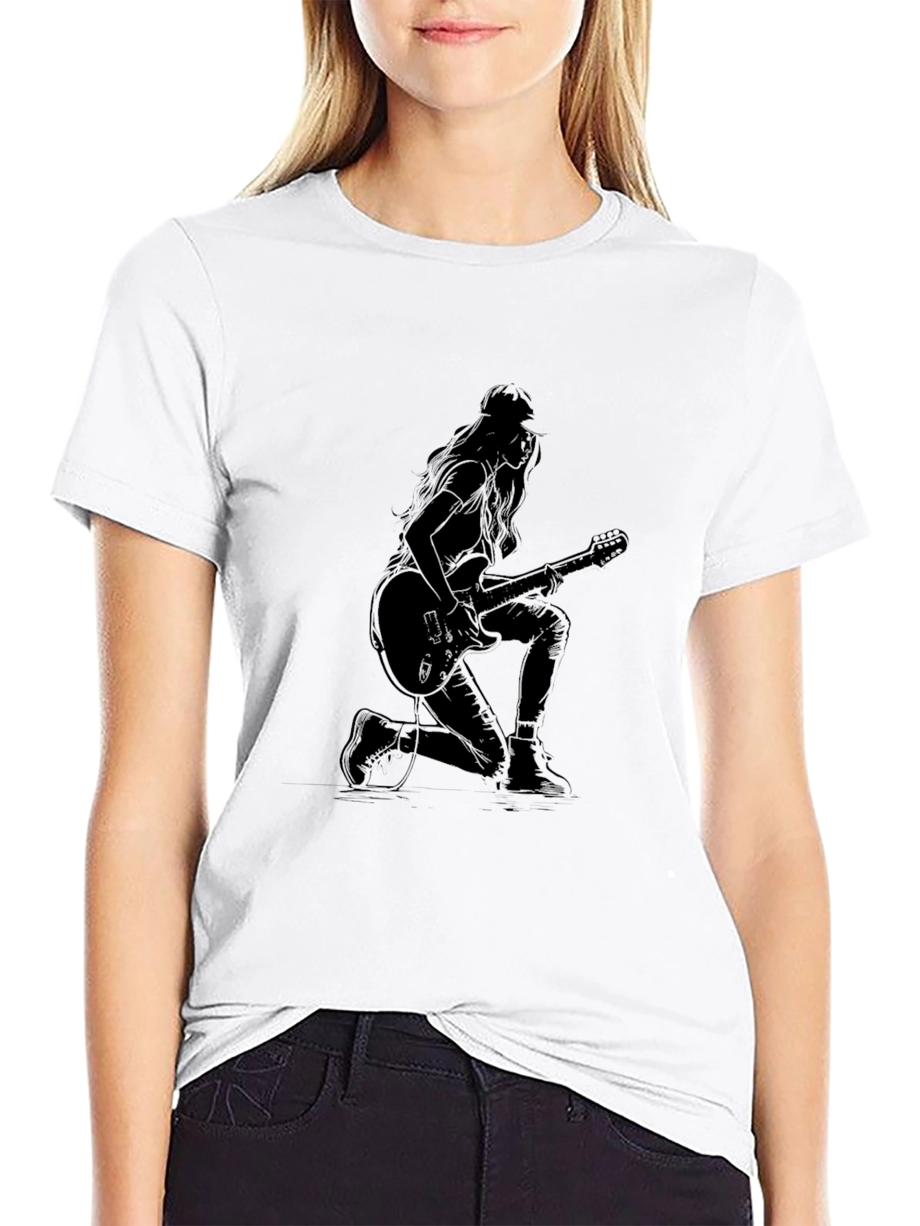 Rock On T-Shirt - Stylish Guitarist Design