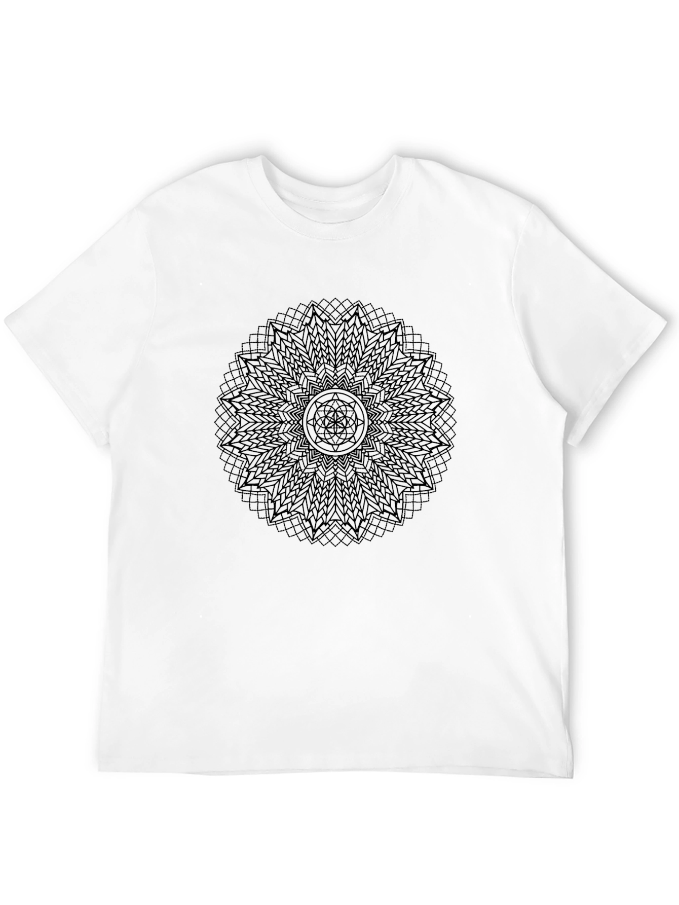 Black Mandala T-Shirt - Geometric Design