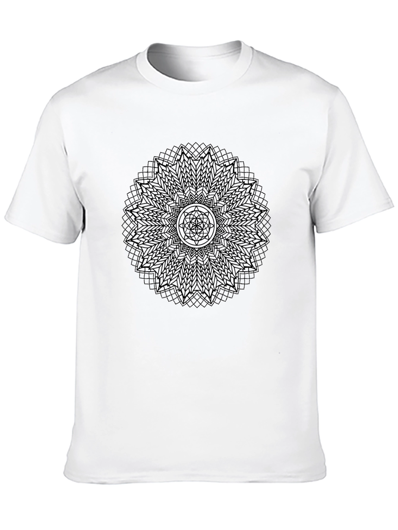 Black Mandala T-Shirt - Geometric Design