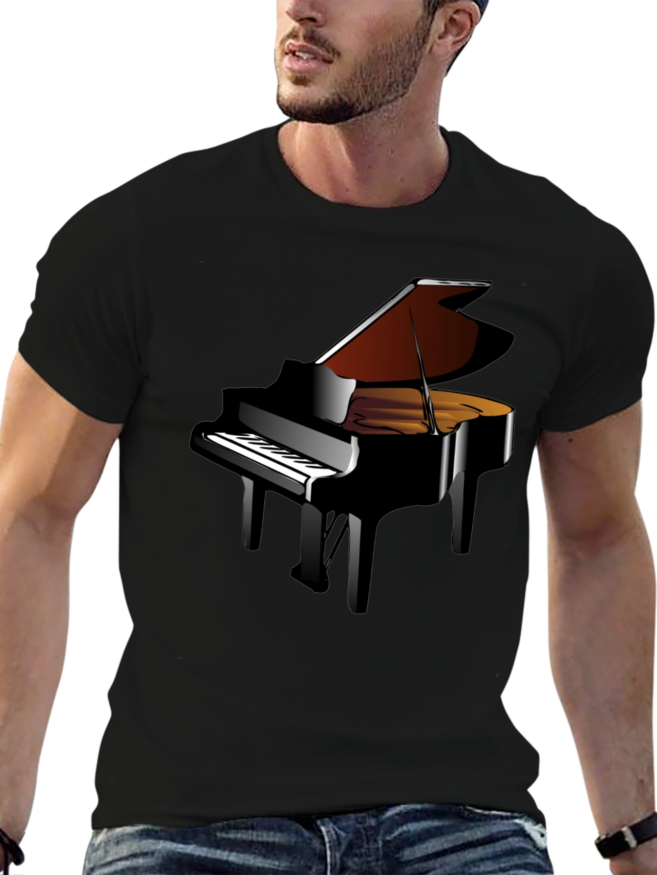 Grand Piano Graphic Tee - Music Lovers T-Shirt