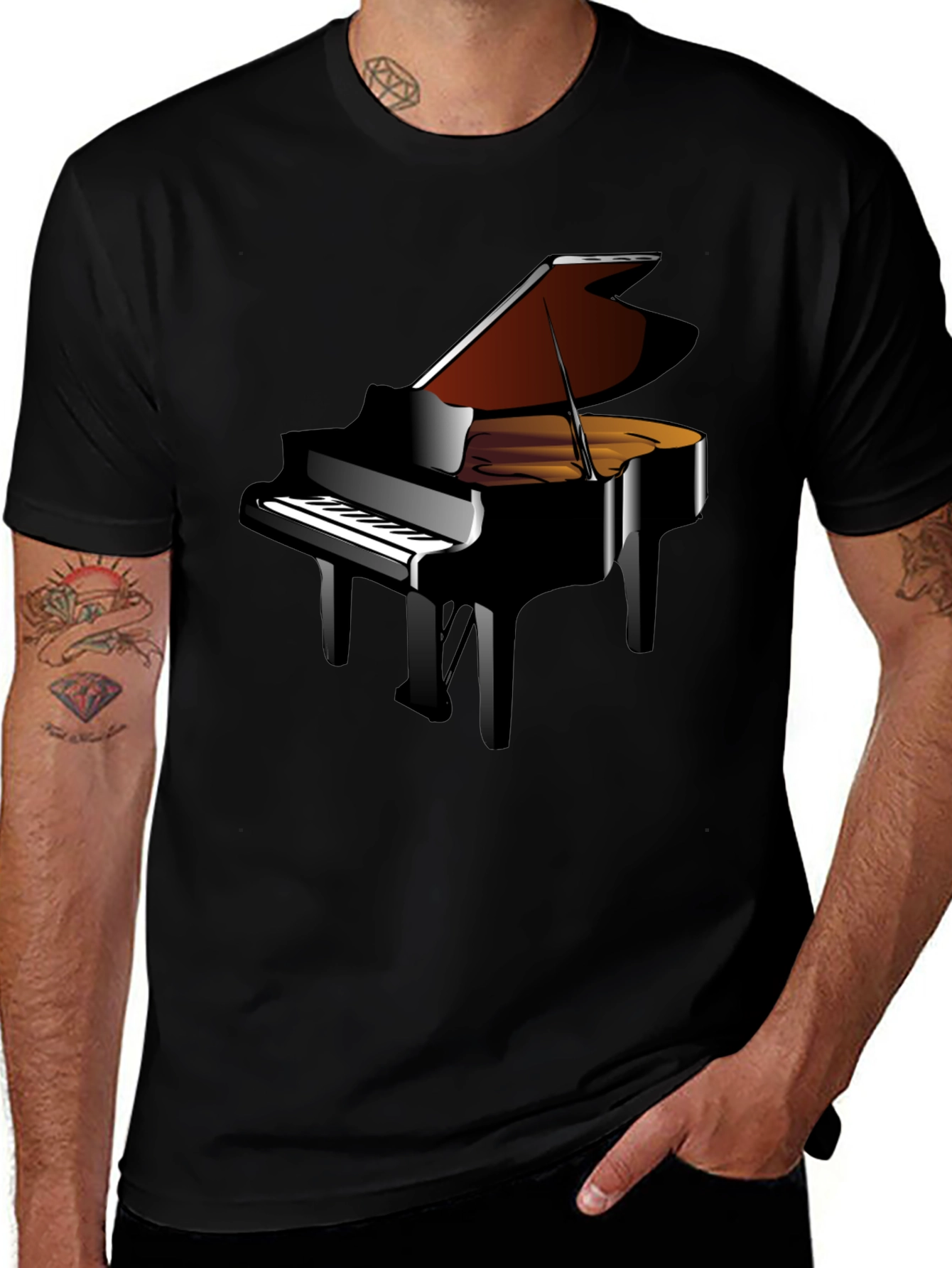 Grand Piano Graphic Tee - Music Lovers T-Shirt