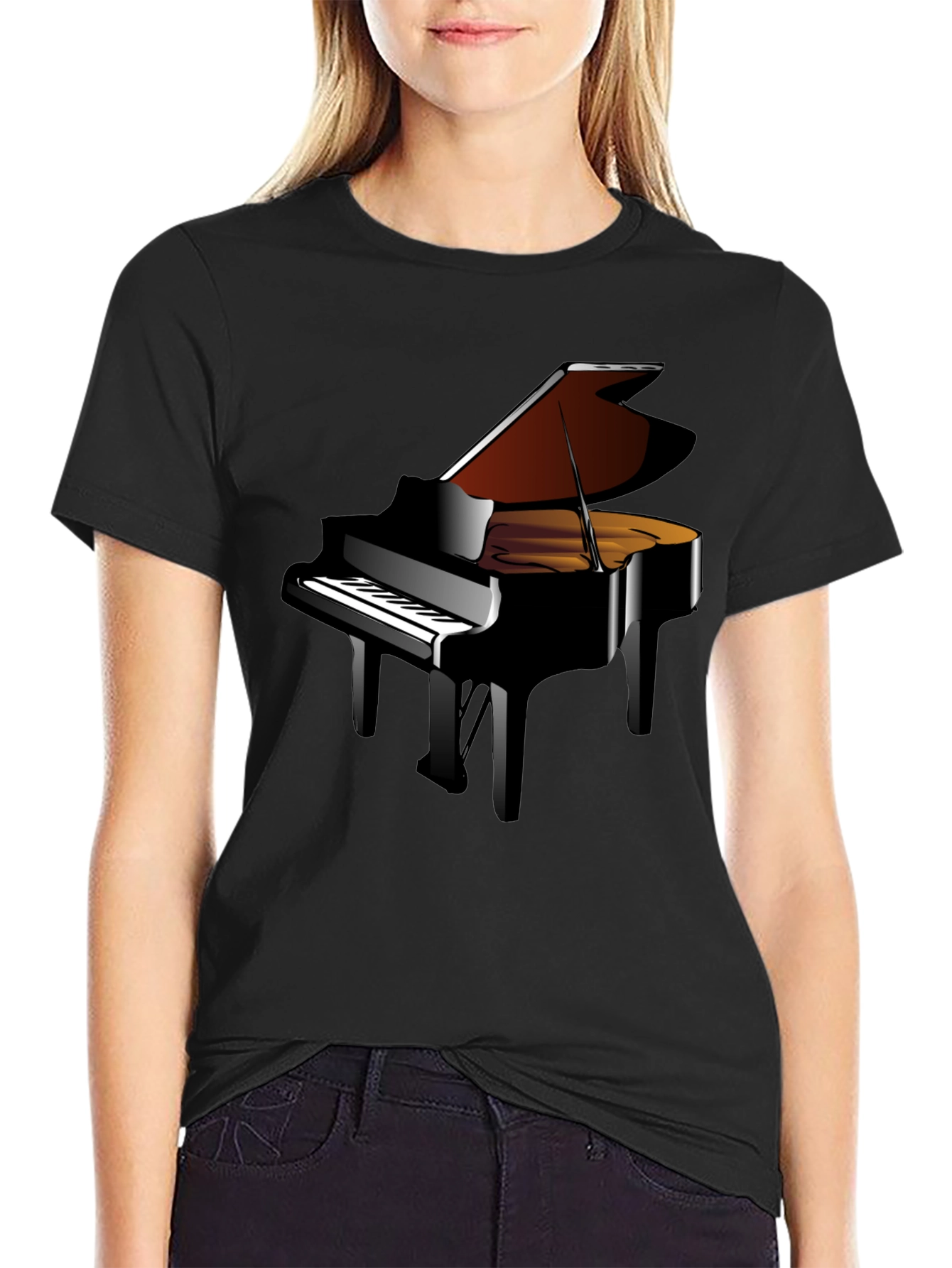 Grand Piano Graphic Tee - Music Lovers T-Shirt