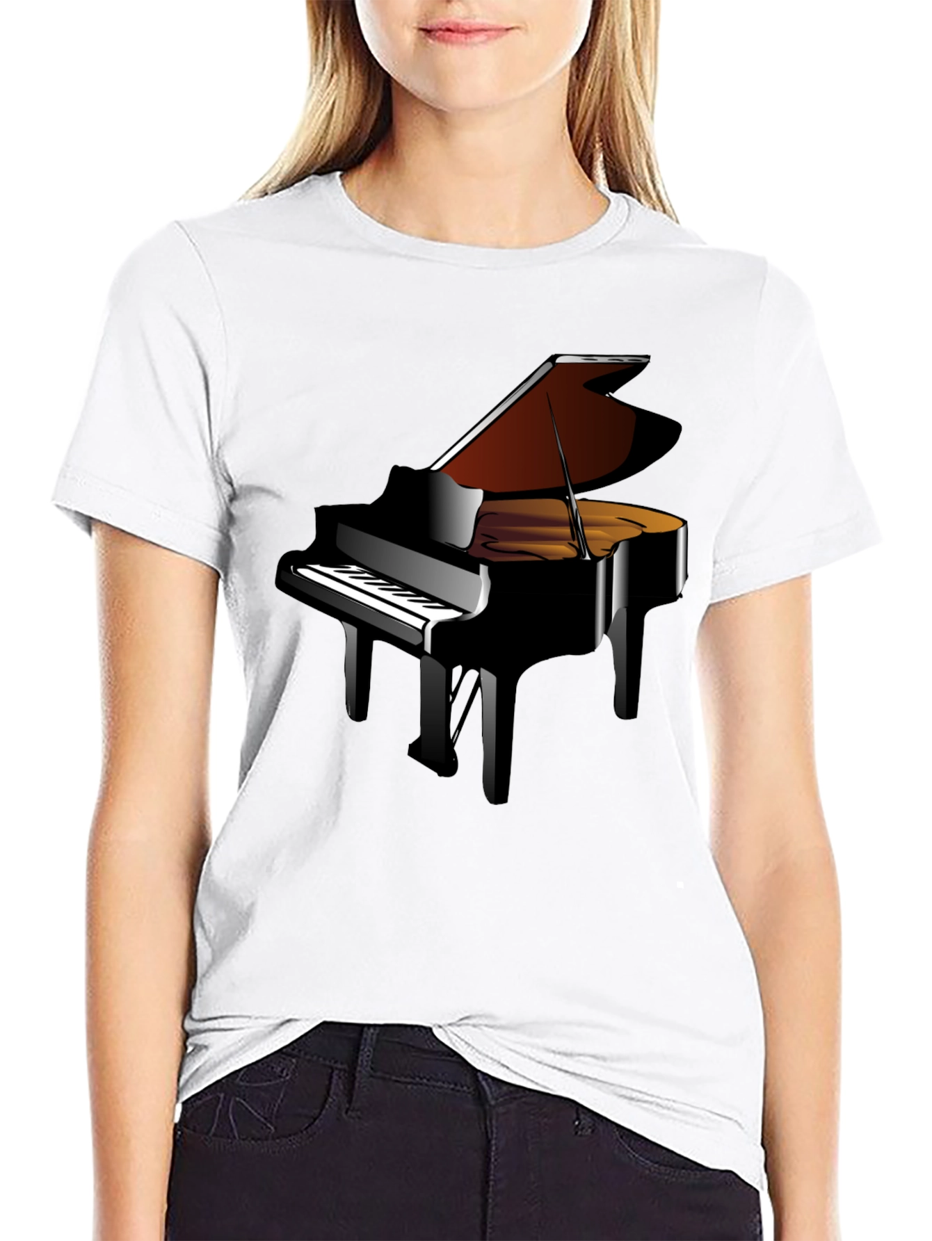 Grand Piano Graphic Tee - Music Lovers T-Shirt