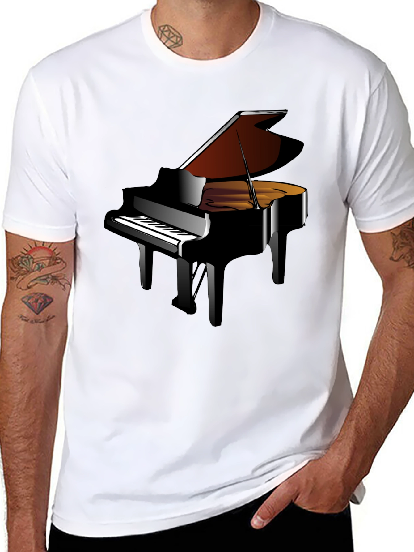 Grand Piano Graphic Tee - Music Lovers T-Shirt