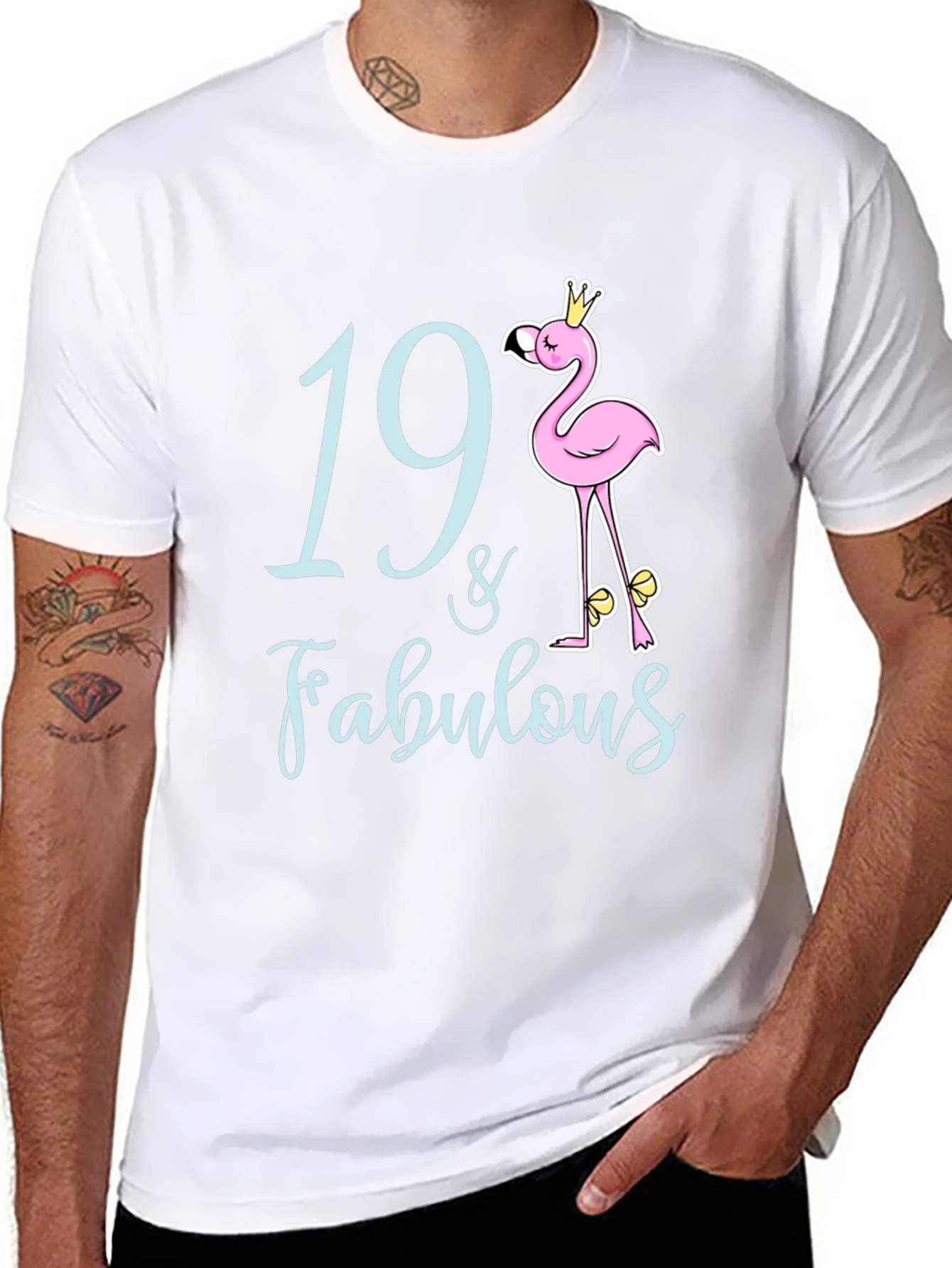 19 & Fabulous Flamingo Birthday T-Shirt