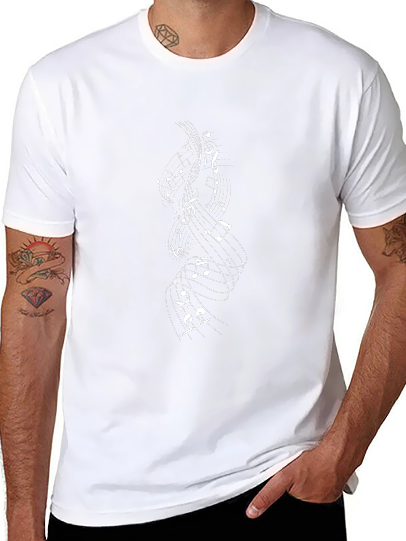 Musical Notes Black T-Shirt