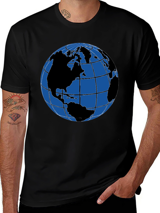 Earth Globe Graphic T-Shirt - Classic Black Tee
