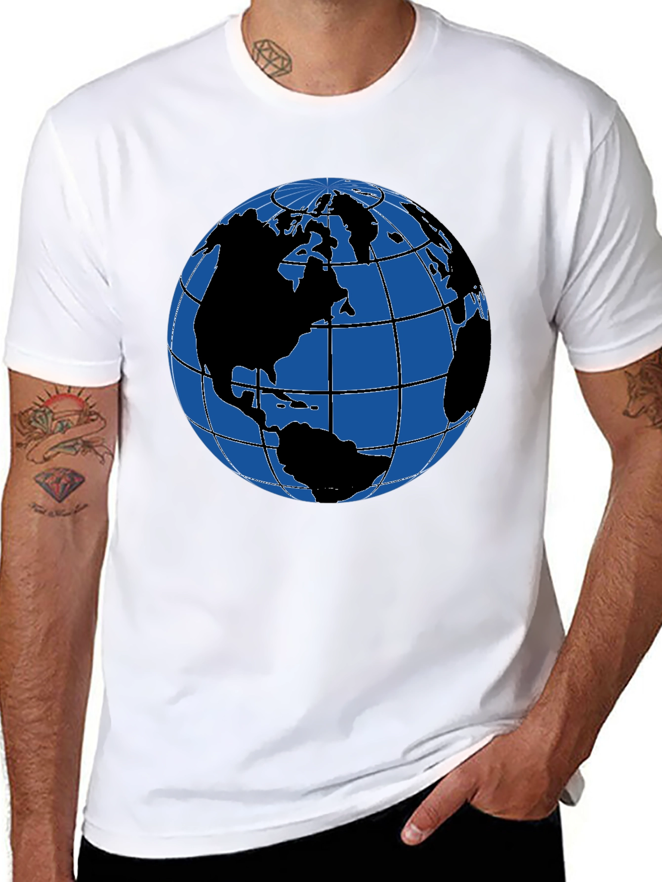 Earth Globe Graphic T-Shirt - Classic Black Tee