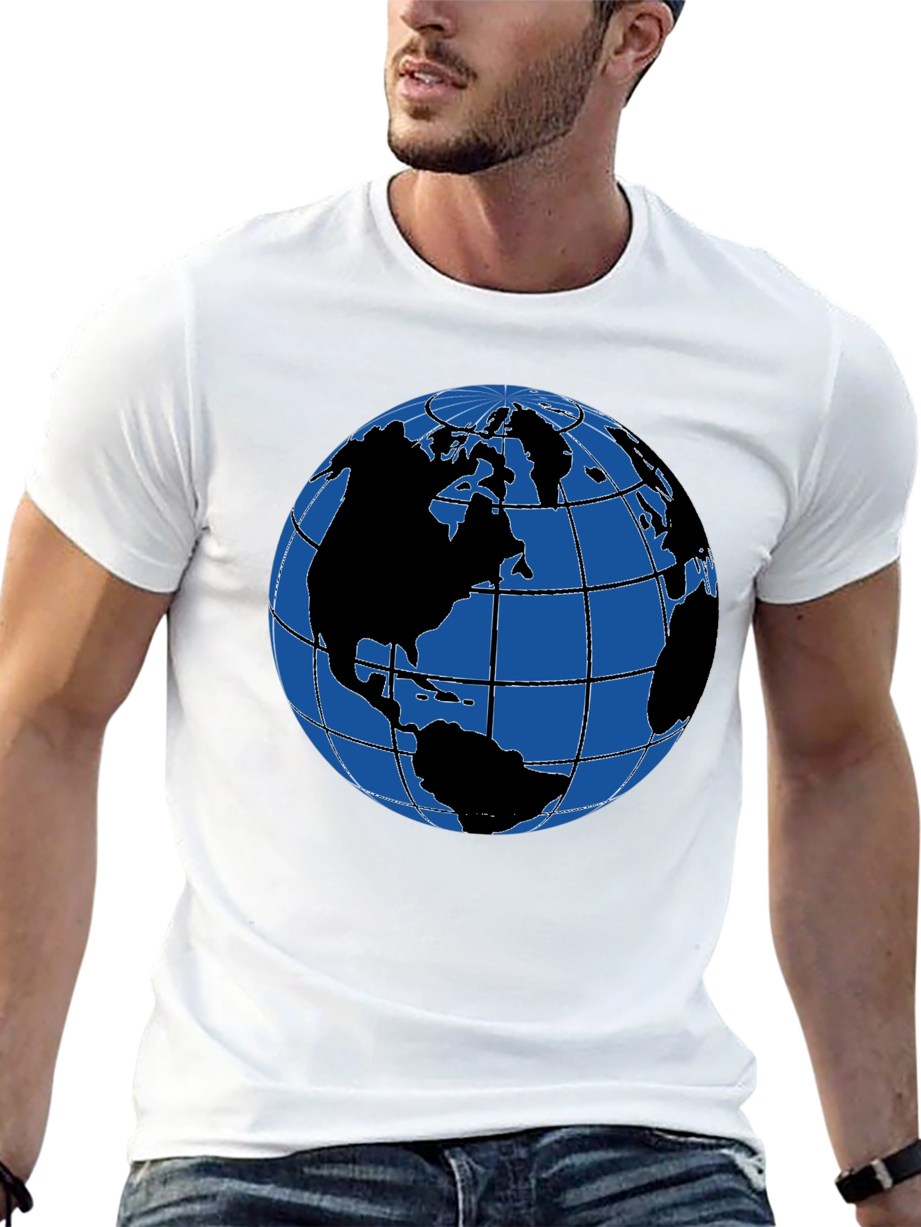 Earth Globe Graphic T-Shirt - Classic Black Tee