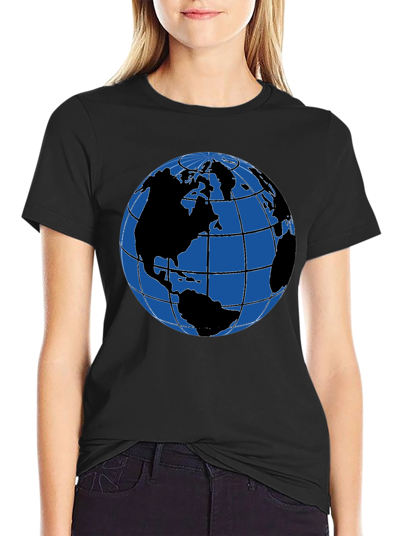 Earth Globe Graphic T-Shirt - Classic Black Tee