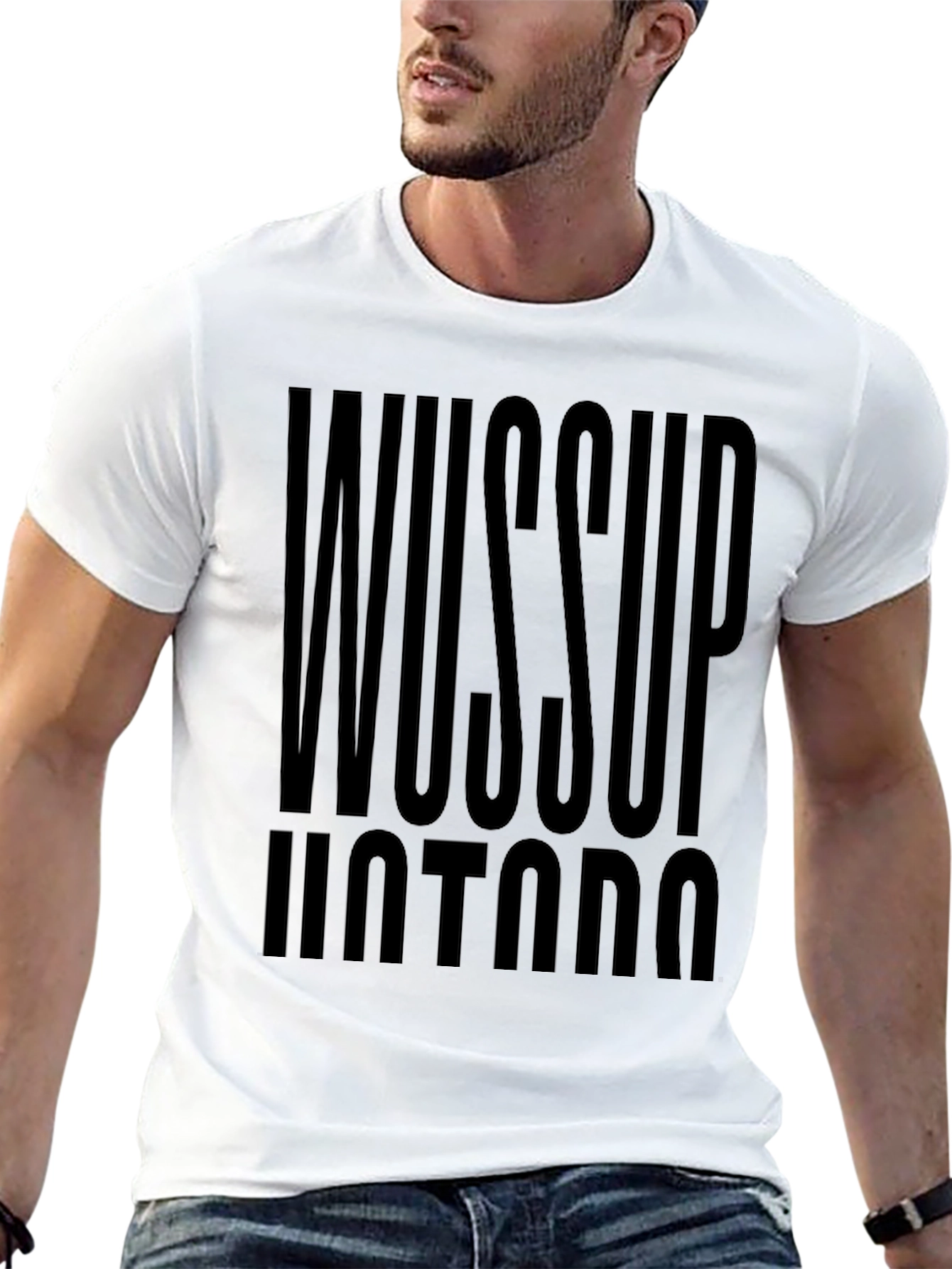 Wussup Hotdog Black Graphic Tee