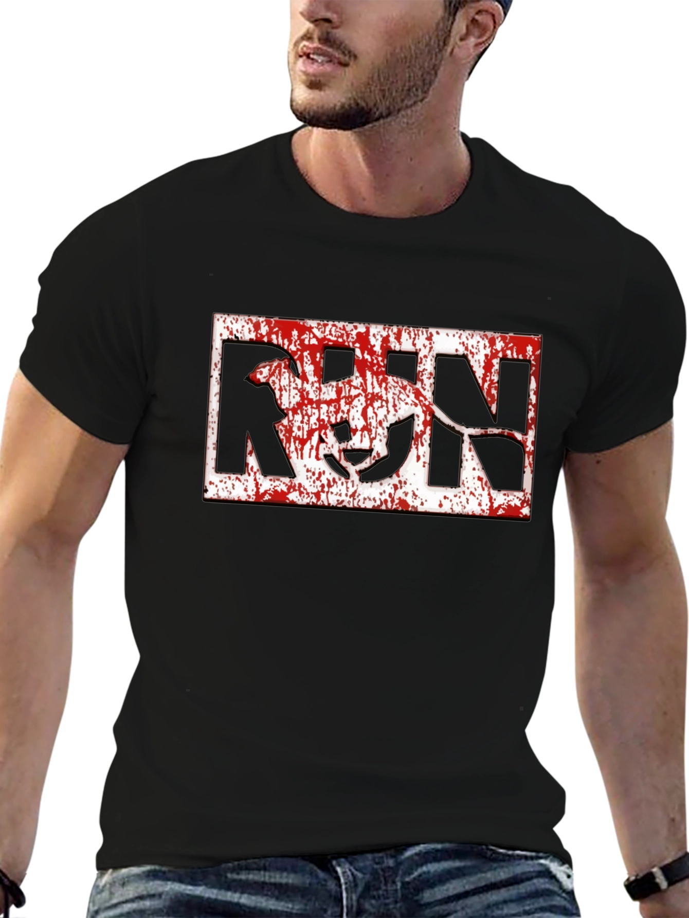 Run Dog Graphic T-Shirt - Black Cotton Tee