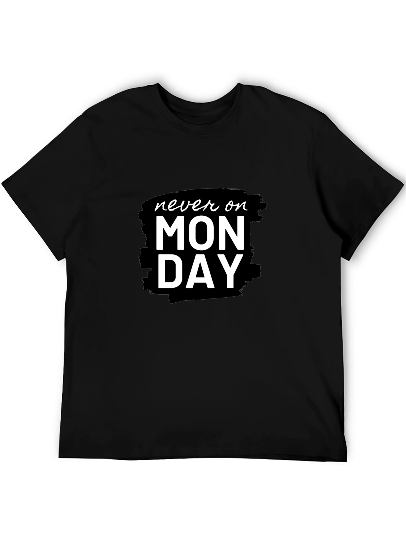 Never On Monday Black Graphic Tee