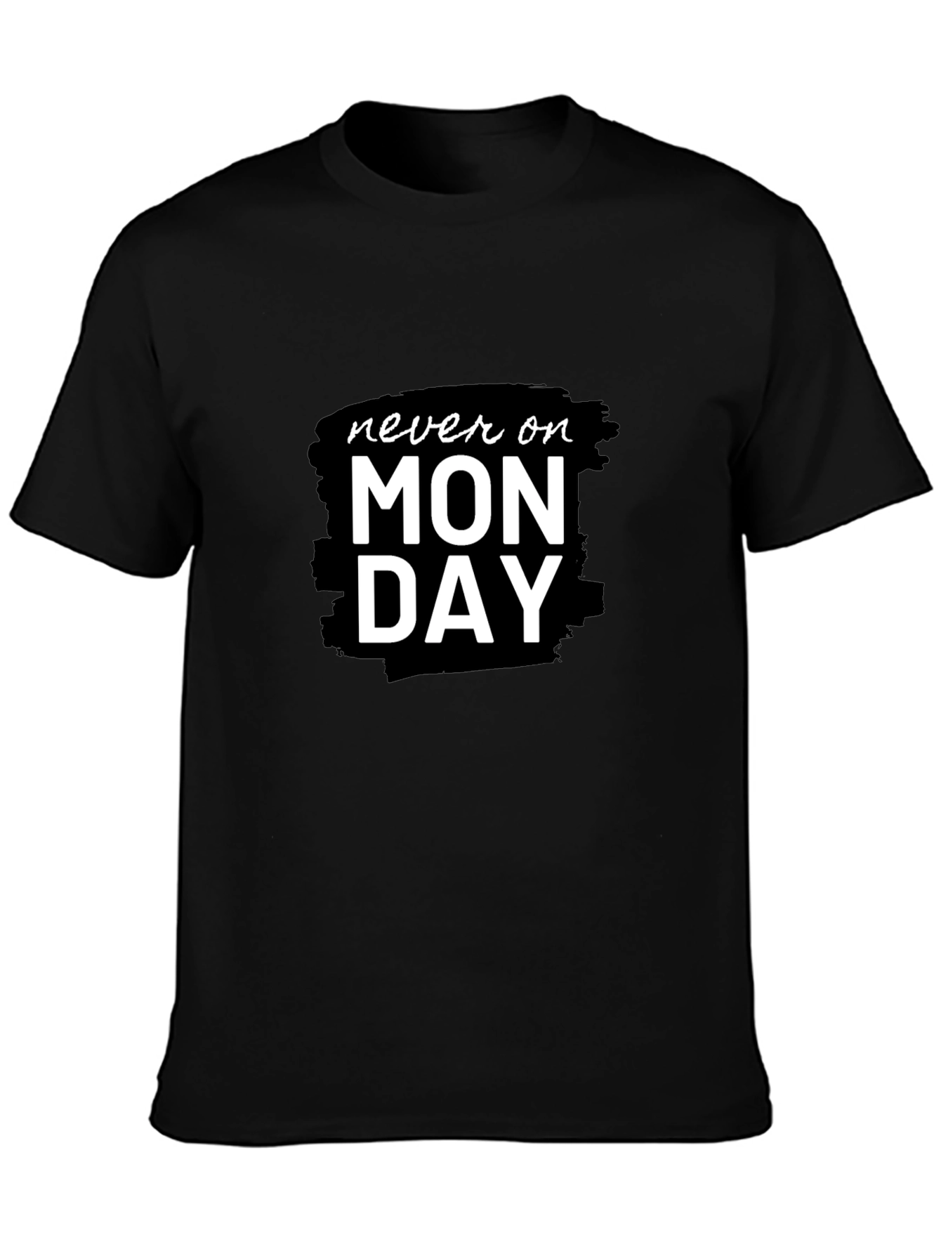Never On Monday Black Graphic Tee