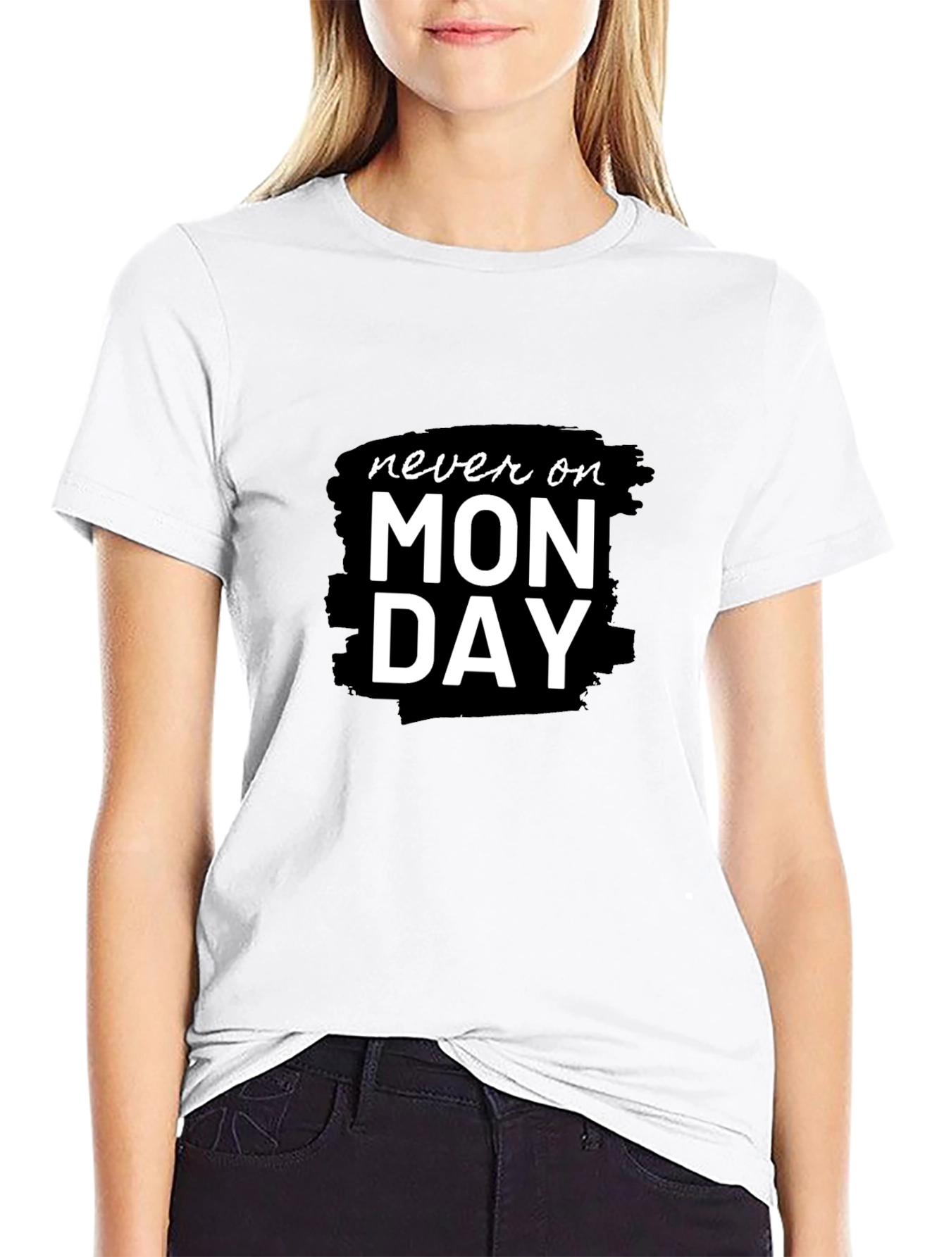 Never On Monday Black Graphic Tee