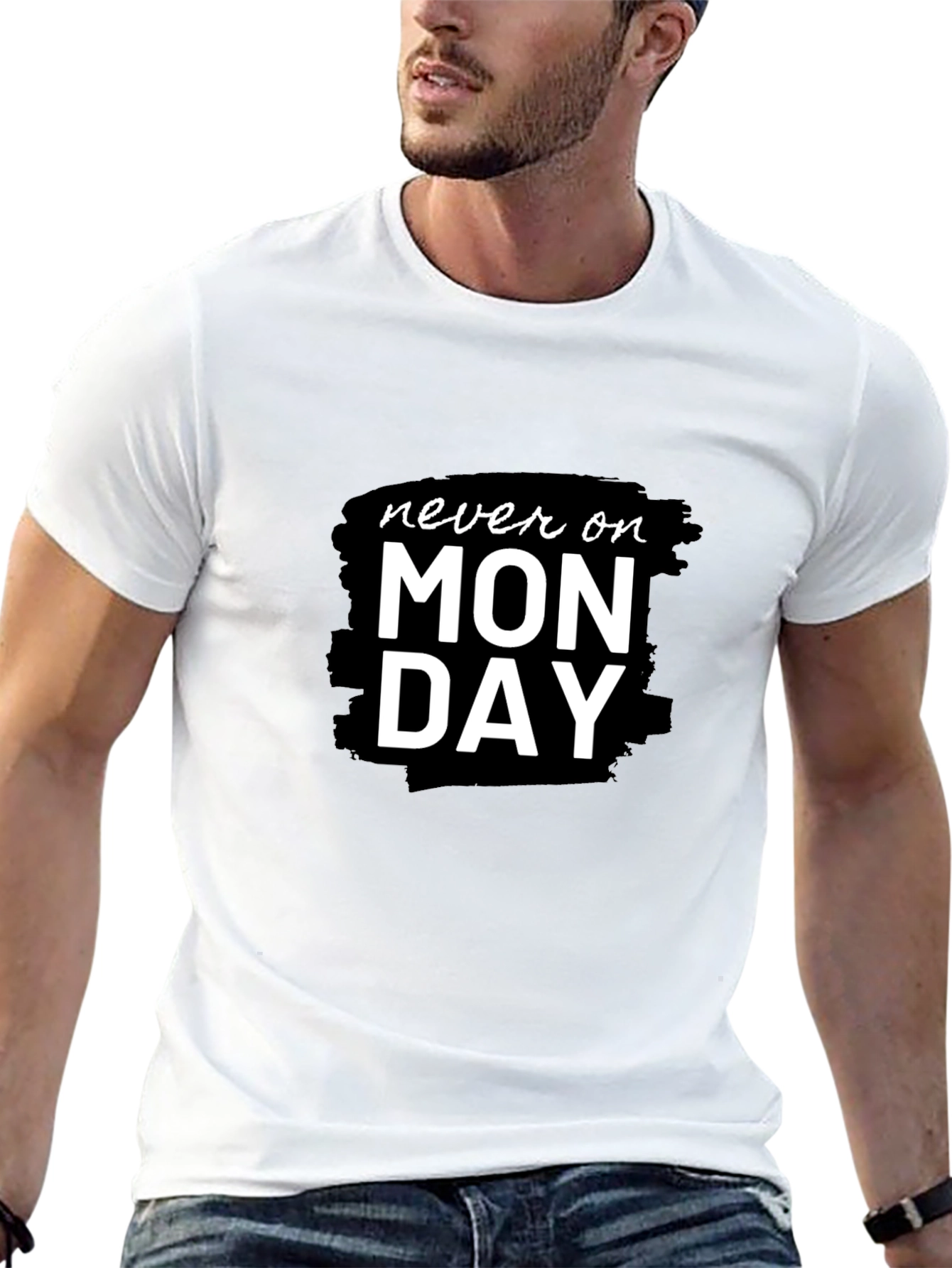 Never On Monday Black Graphic Tee