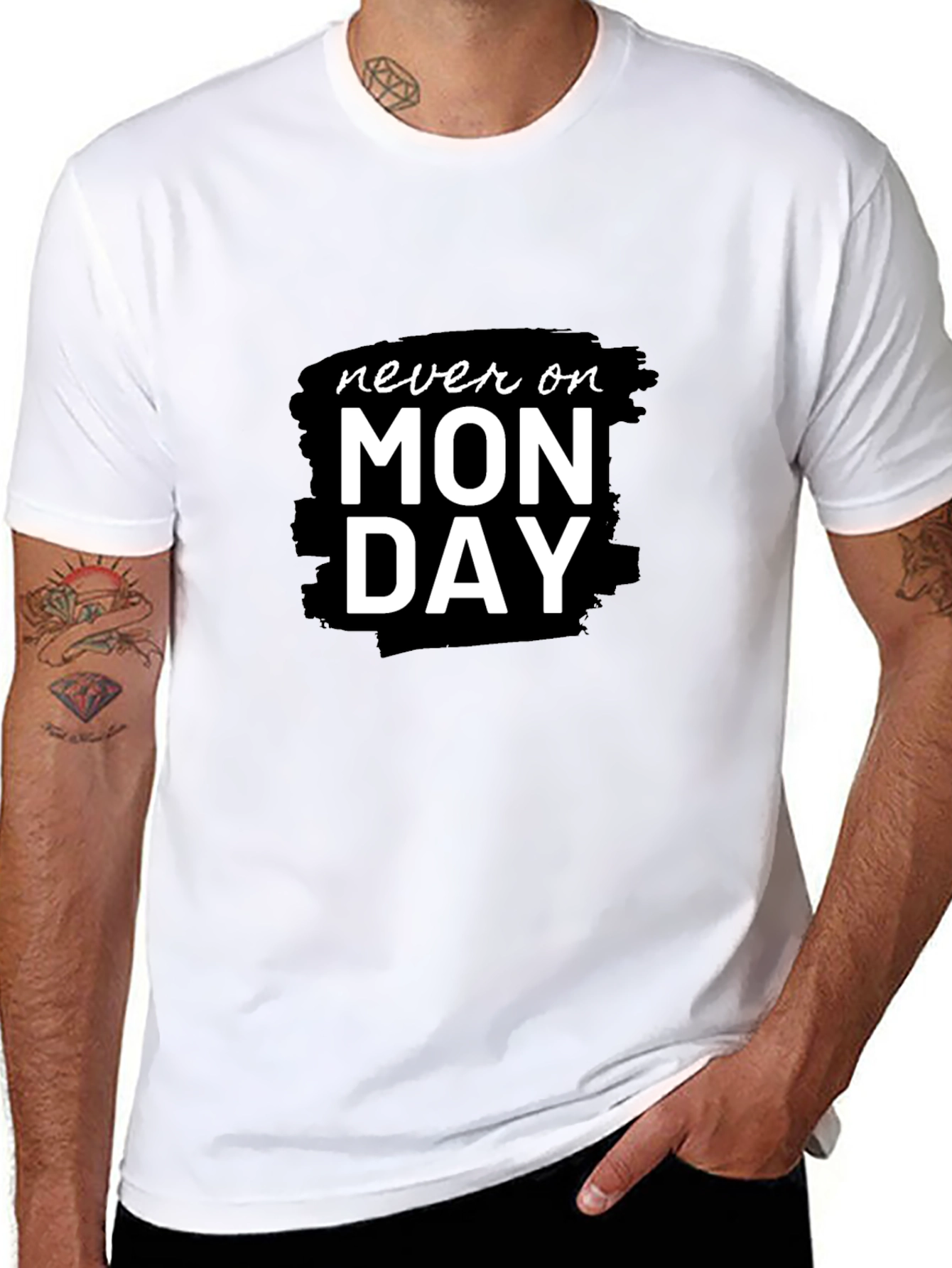Never On Monday Black Graphic Tee