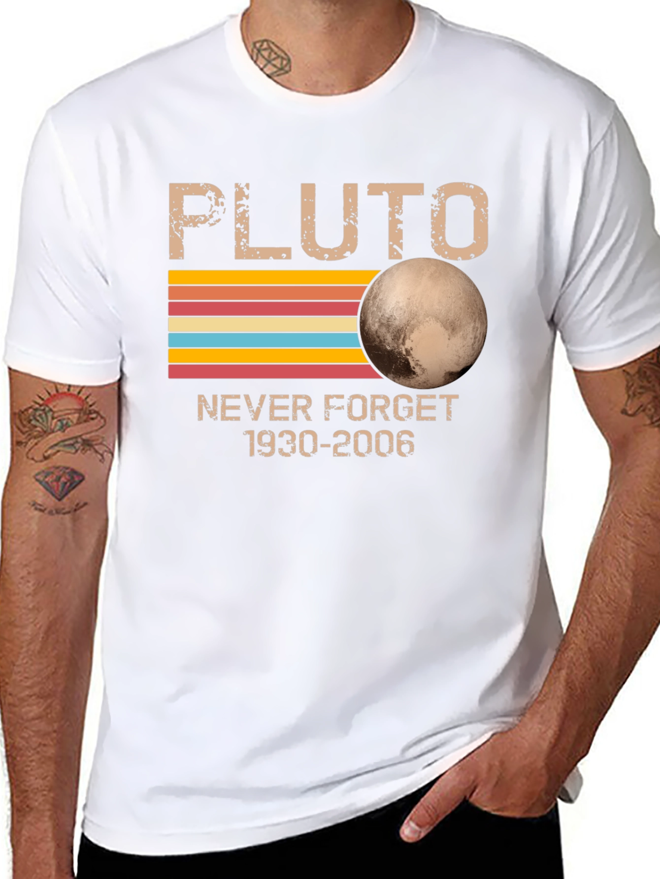 Retro Pluto Never Forget Graphic T-Shirt