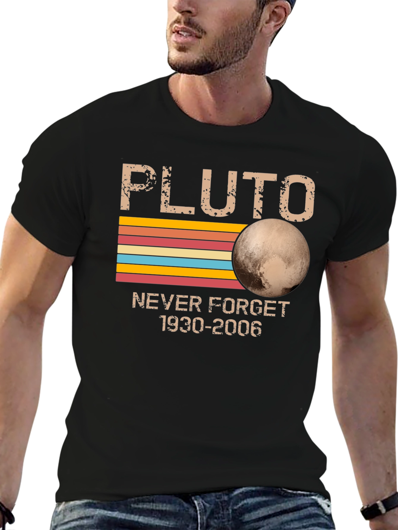 Retro Pluto Never Forget Graphic T-Shirt