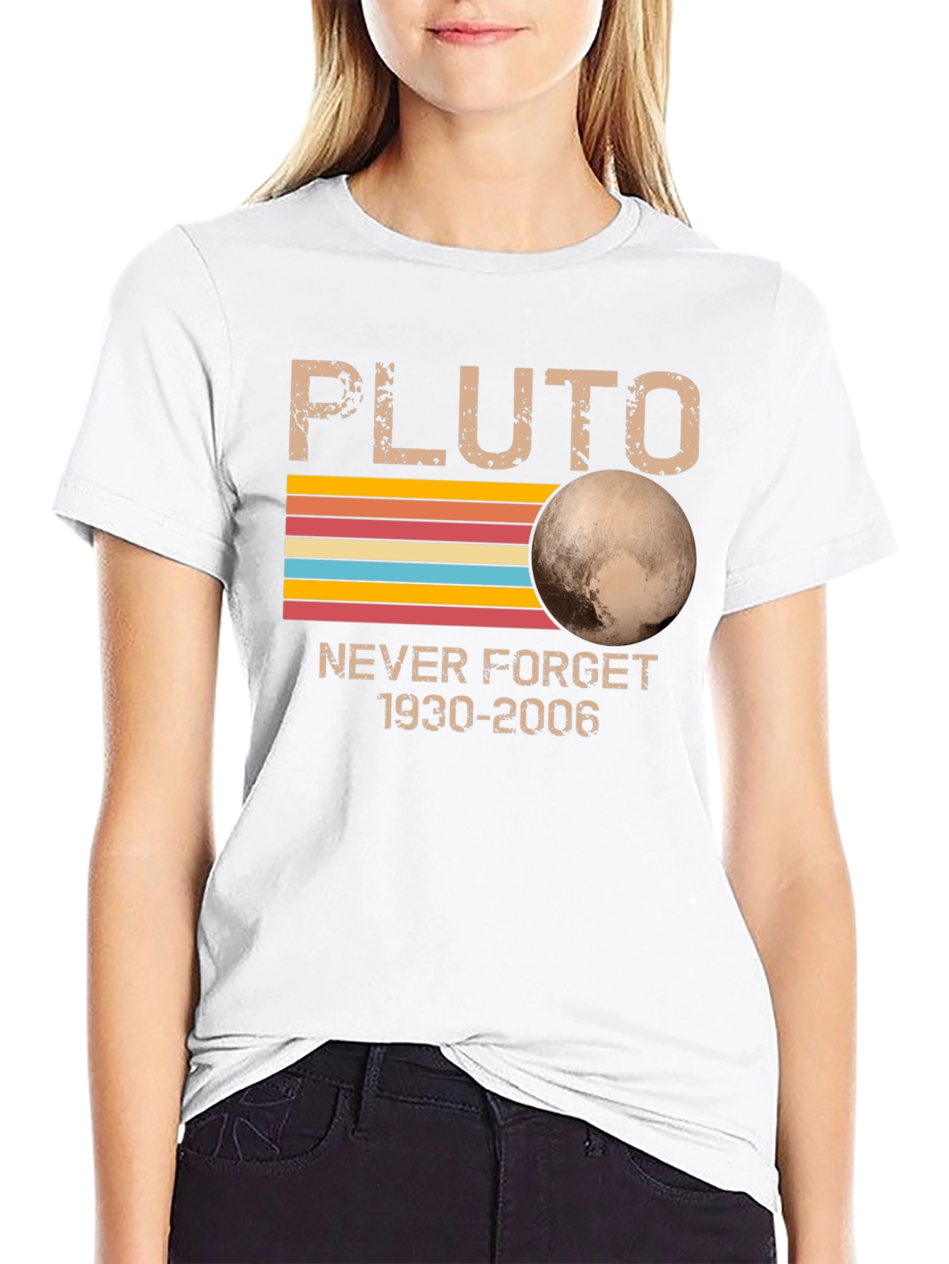 Retro Pluto Never Forget Graphic T-Shirt