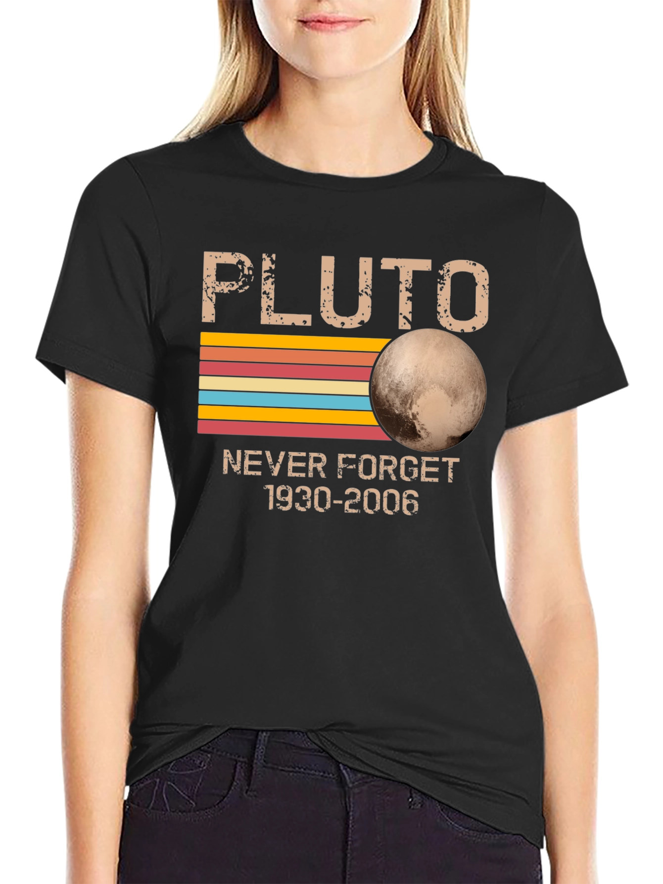 Retro Pluto Never Forget Graphic T-Shirt