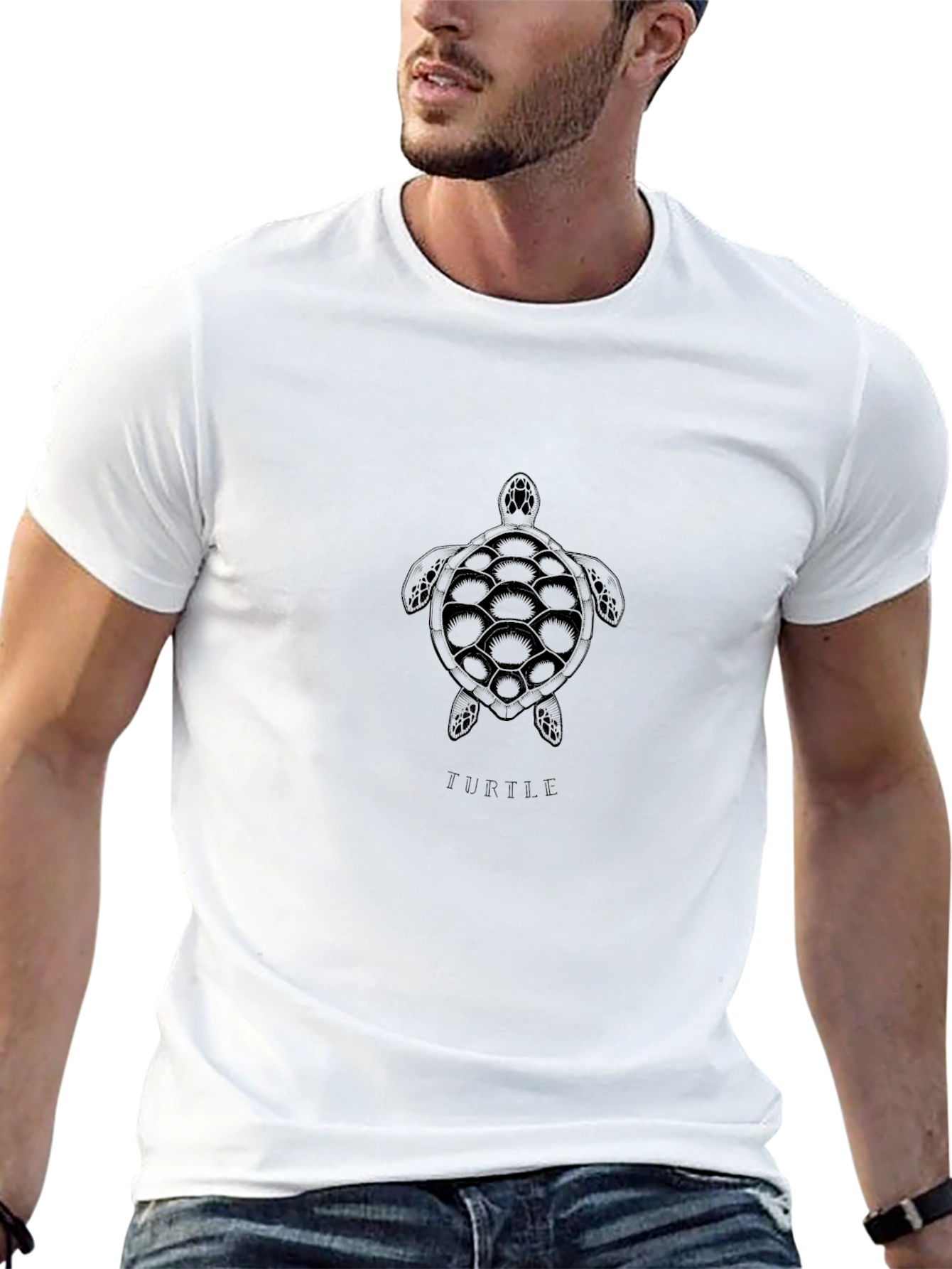 Turtle Graphic Tee - Casual Black T-Shirt