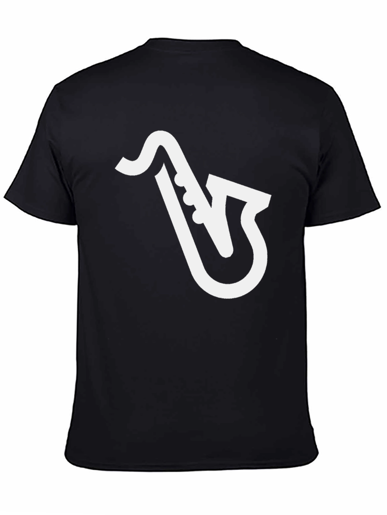 Saxophone Graphic Tee - Black Cotton T-Shirt