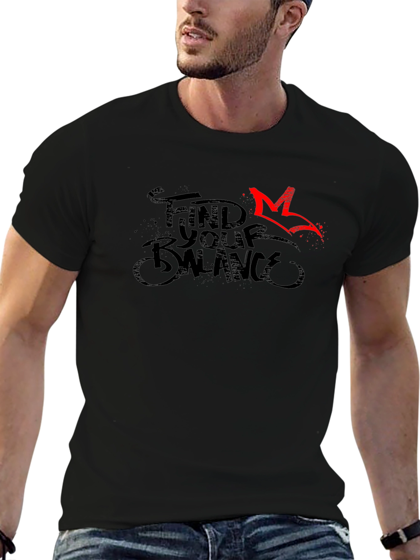 Find Your Balance Graphic Tee - Black