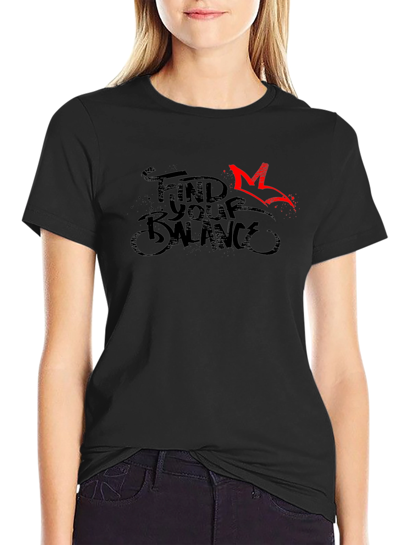 Find Your Balance Graphic Tee - Black