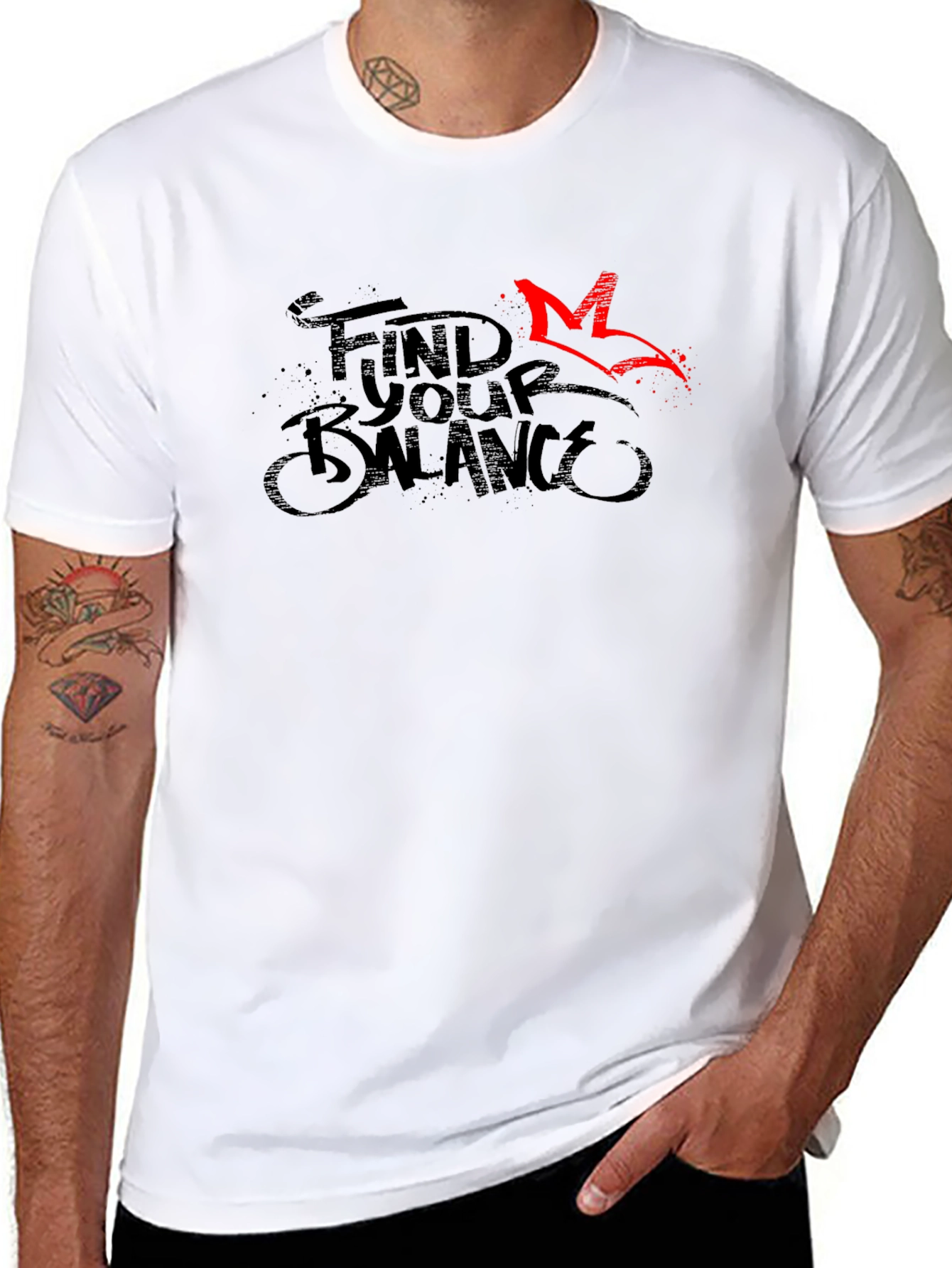 Find Your Balance Graphic Tee - Black