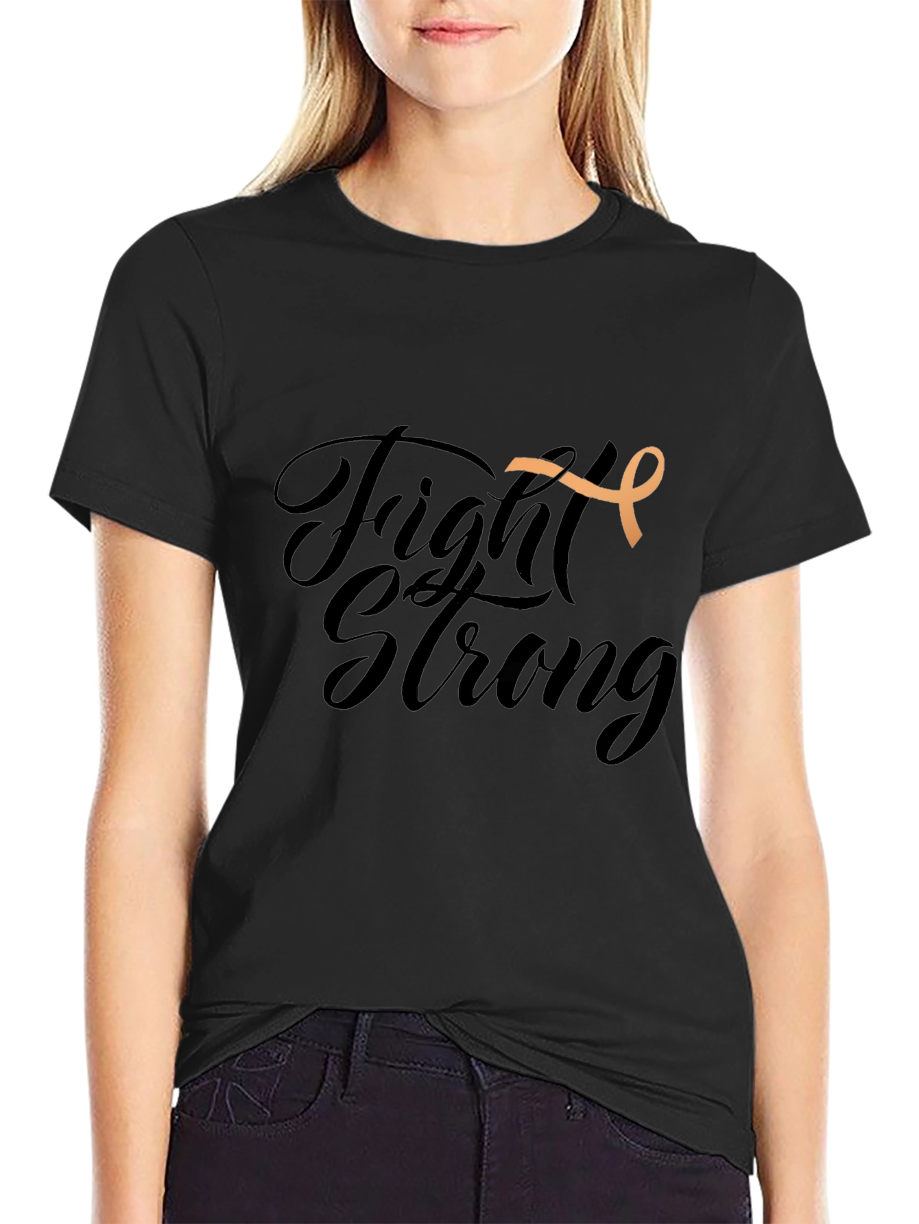 Fight Strong Awareness Ribbon Graphic T-Shirt