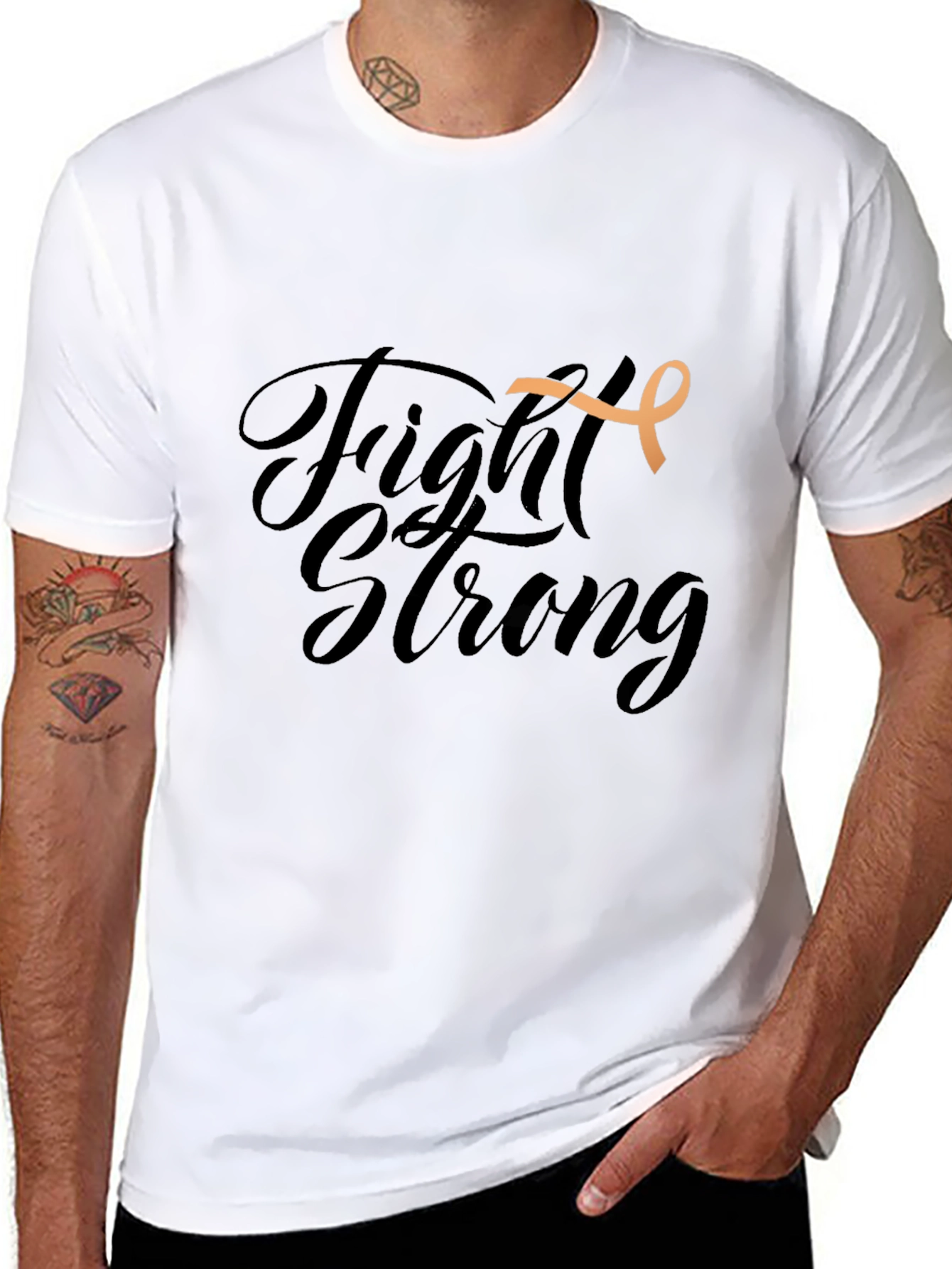 Fight Strong Awareness Ribbon Graphic T-Shirt