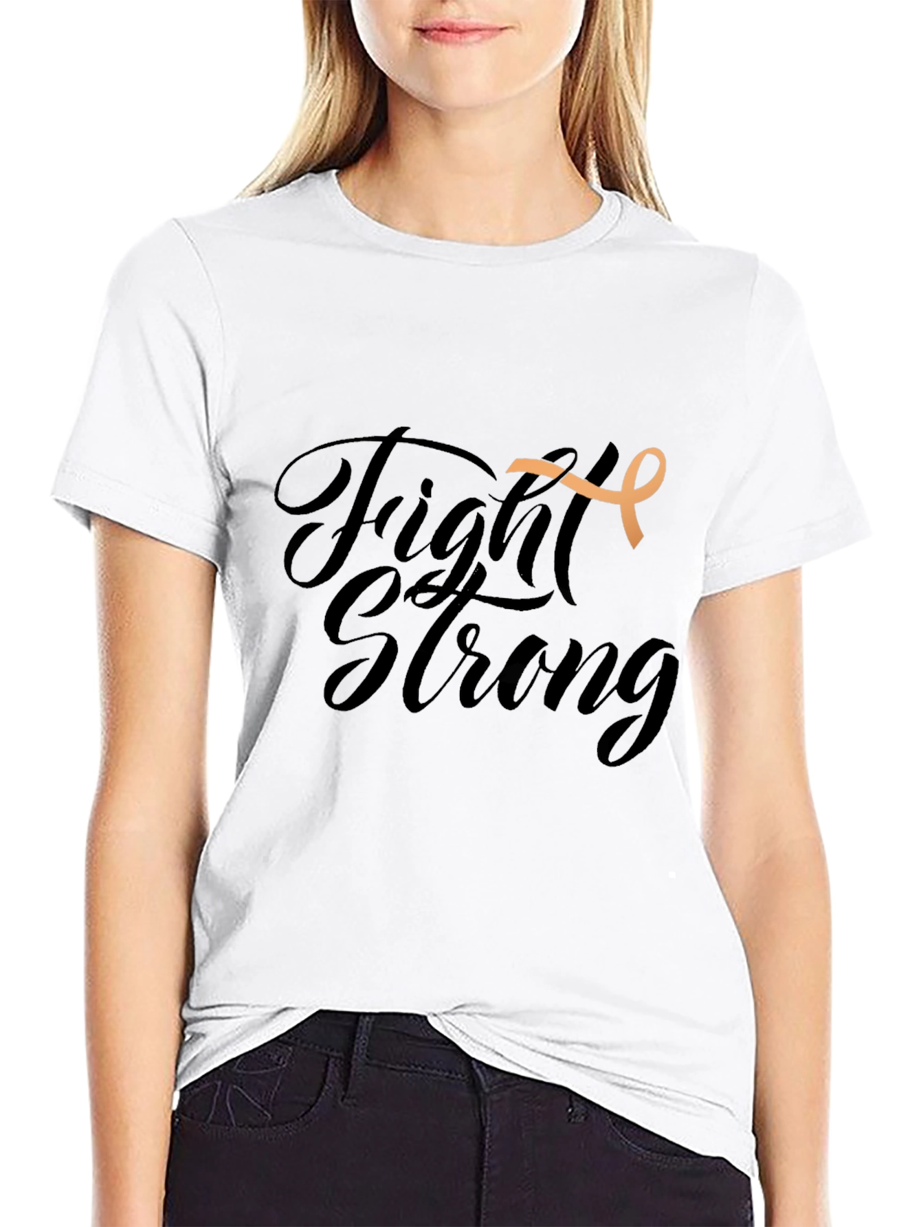 Fight Strong Awareness Ribbon Graphic T-Shirt