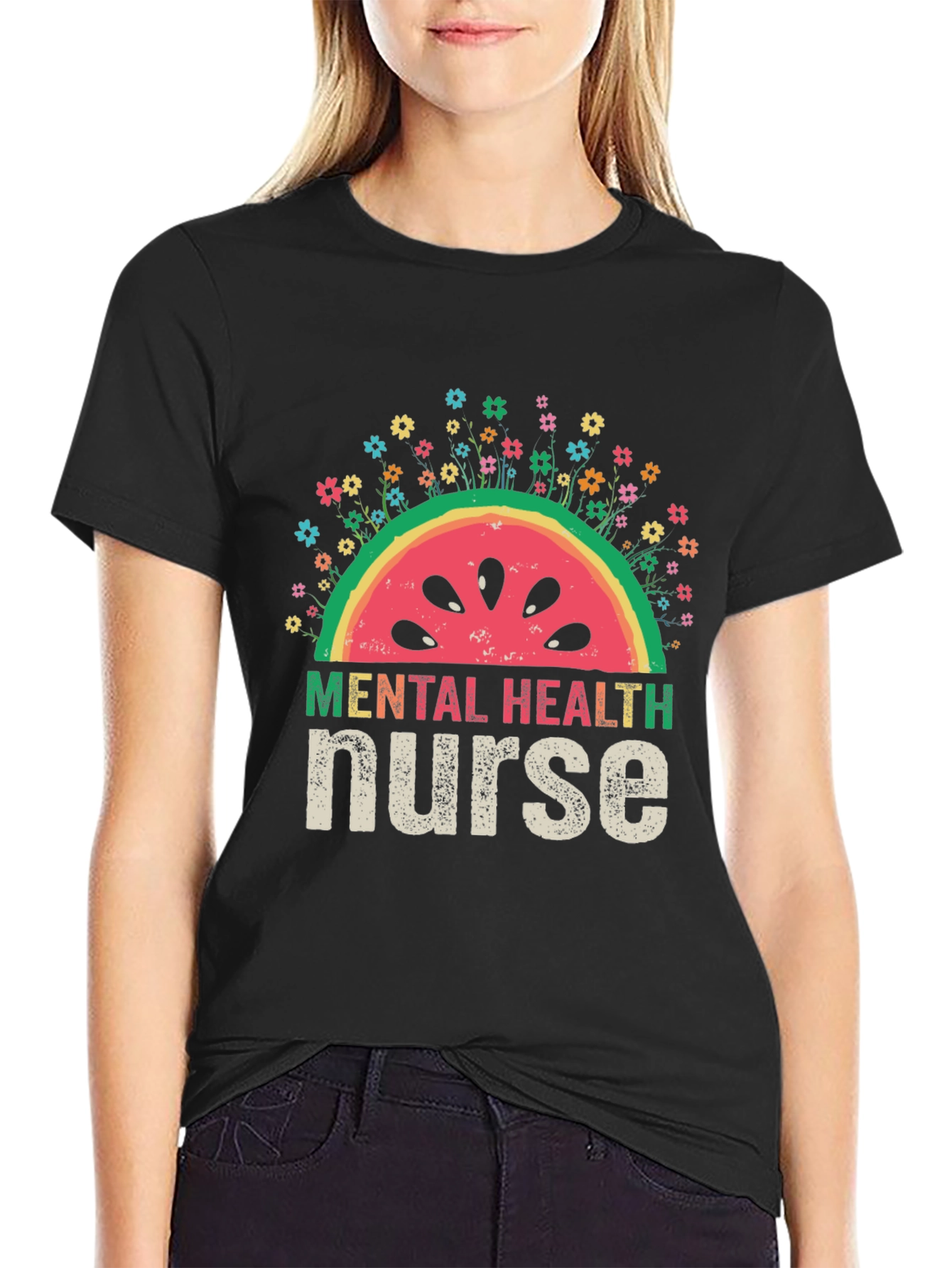 Mental Health Nurse Watermelon T-Shirt