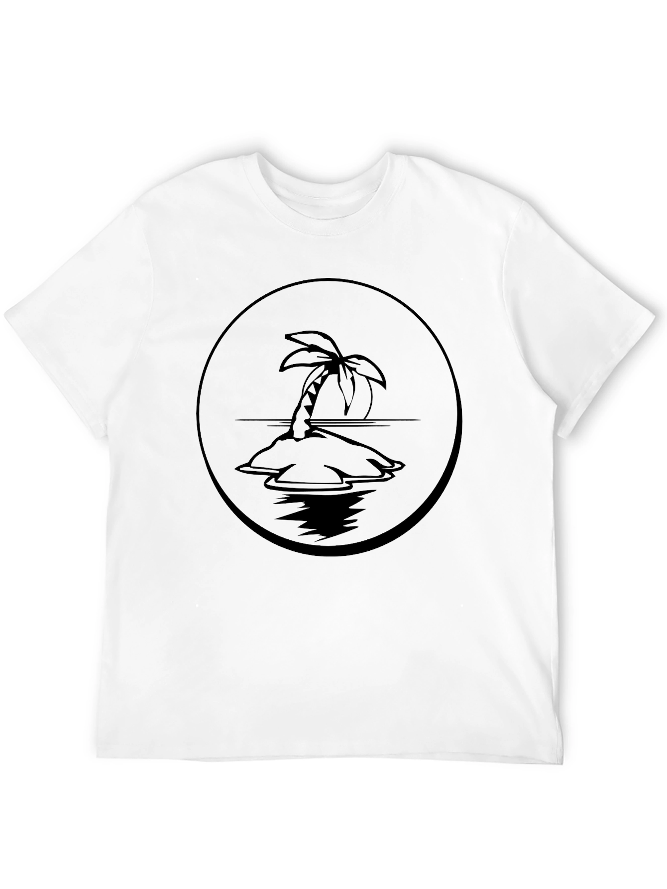 Island Palm Tree Graphic Tee - Black