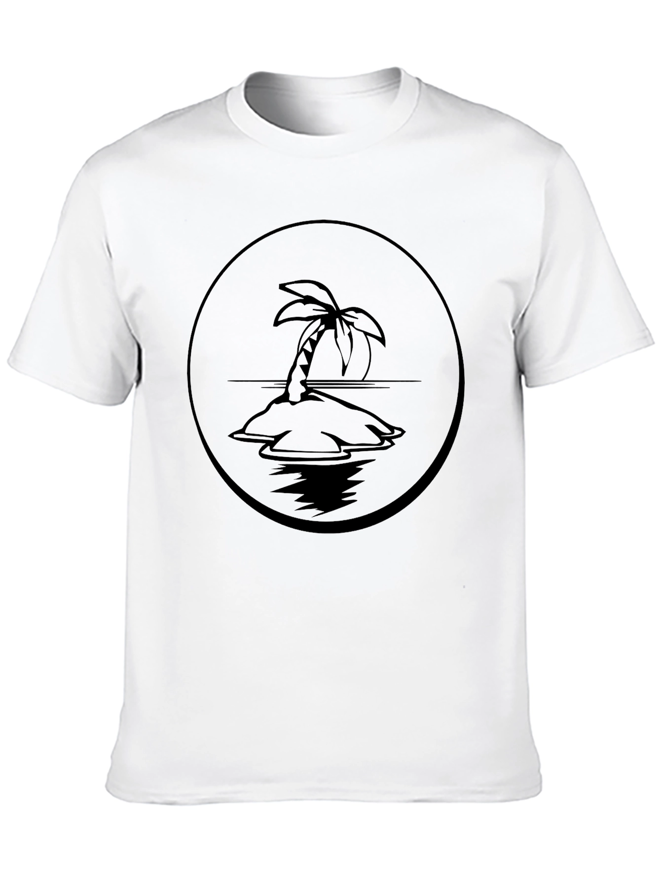 Island Palm Tree Graphic Tee - Black