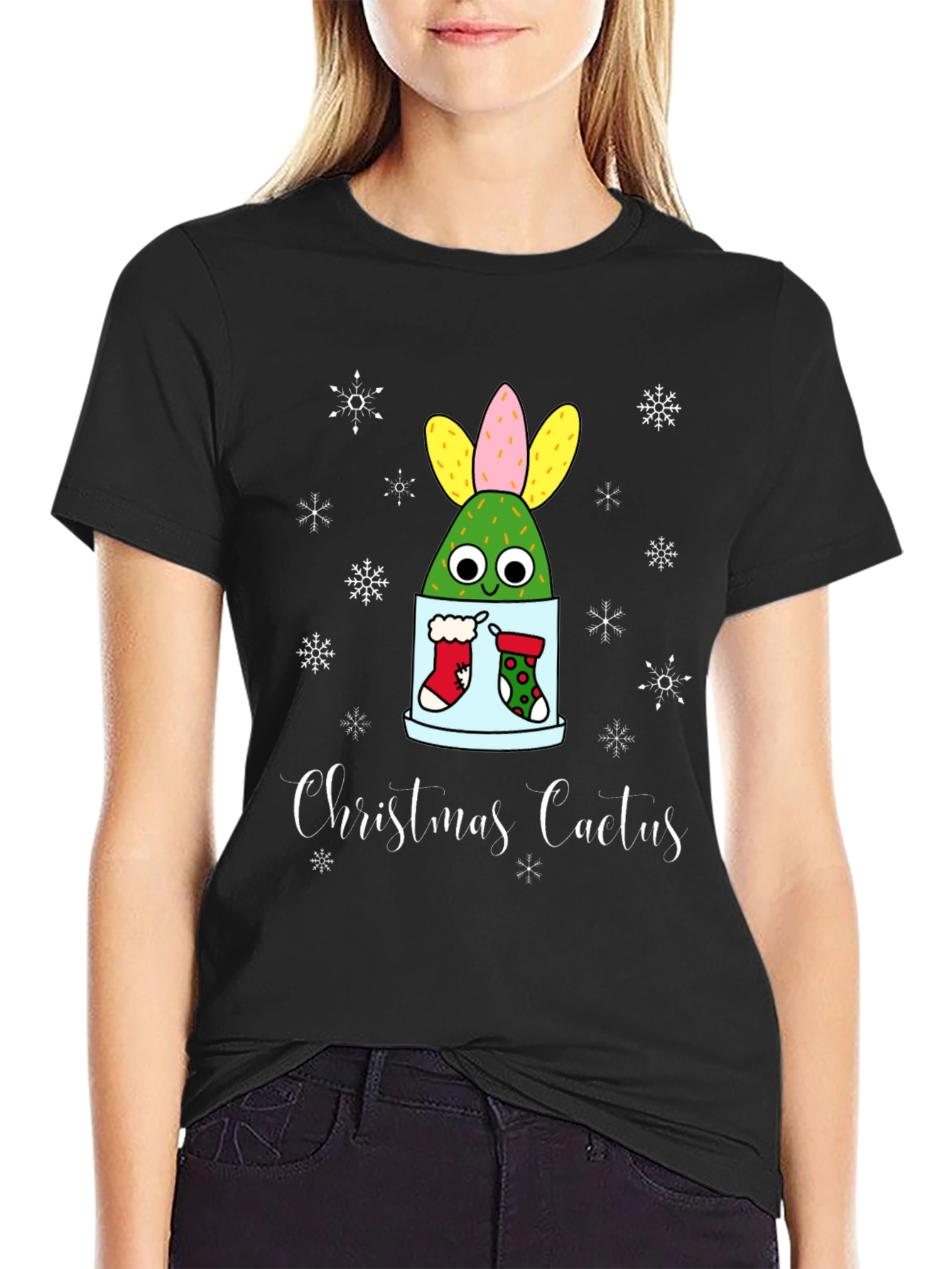Christmas Cactus T-Shirt - Holiday Festive Tee