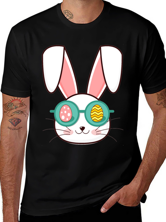 Easter Bunny T-Shirt - Cute Cartoon Rabbit with Egg Glasses
