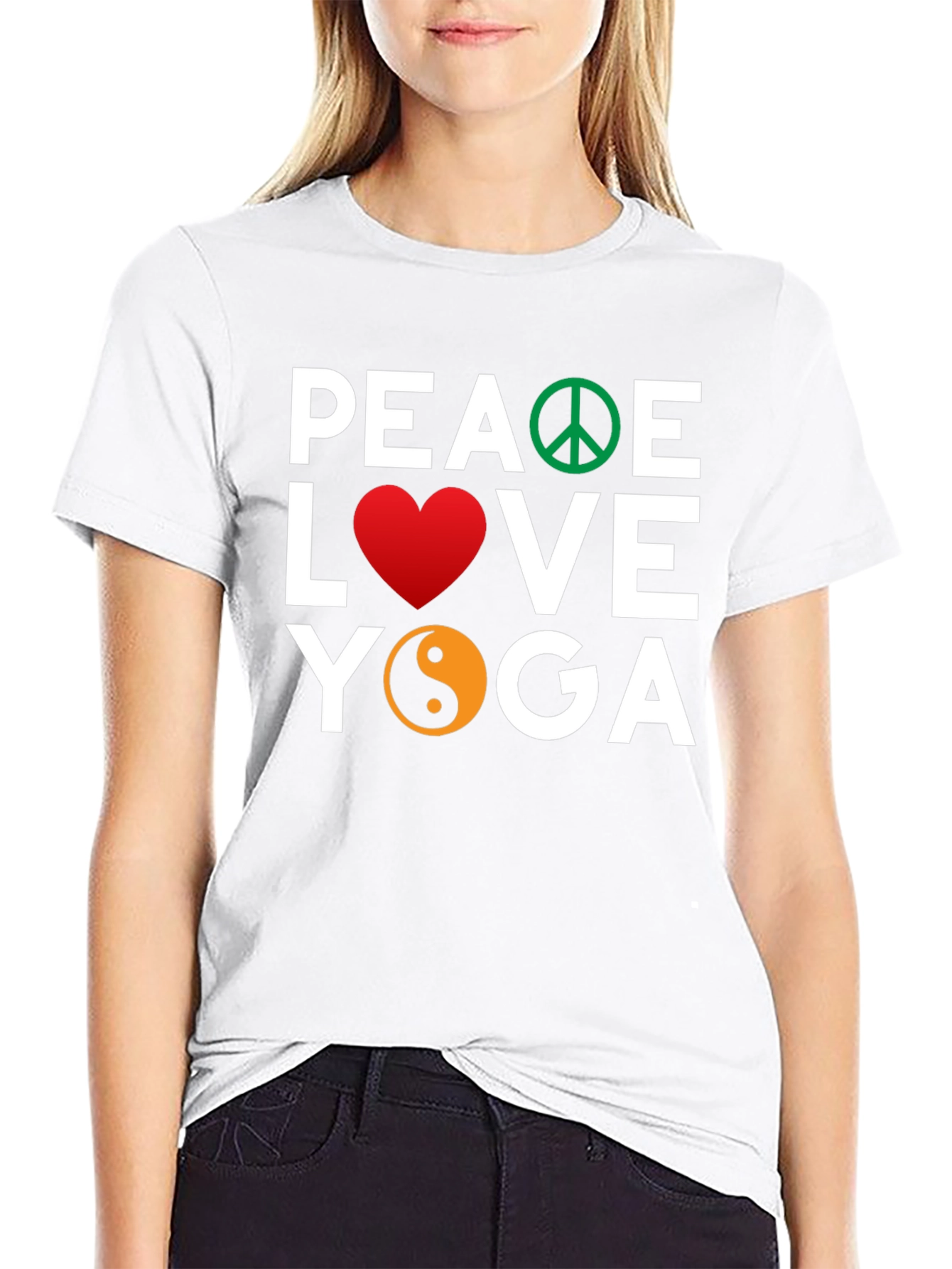 Peace Love Yoga Graphic T-Shirt