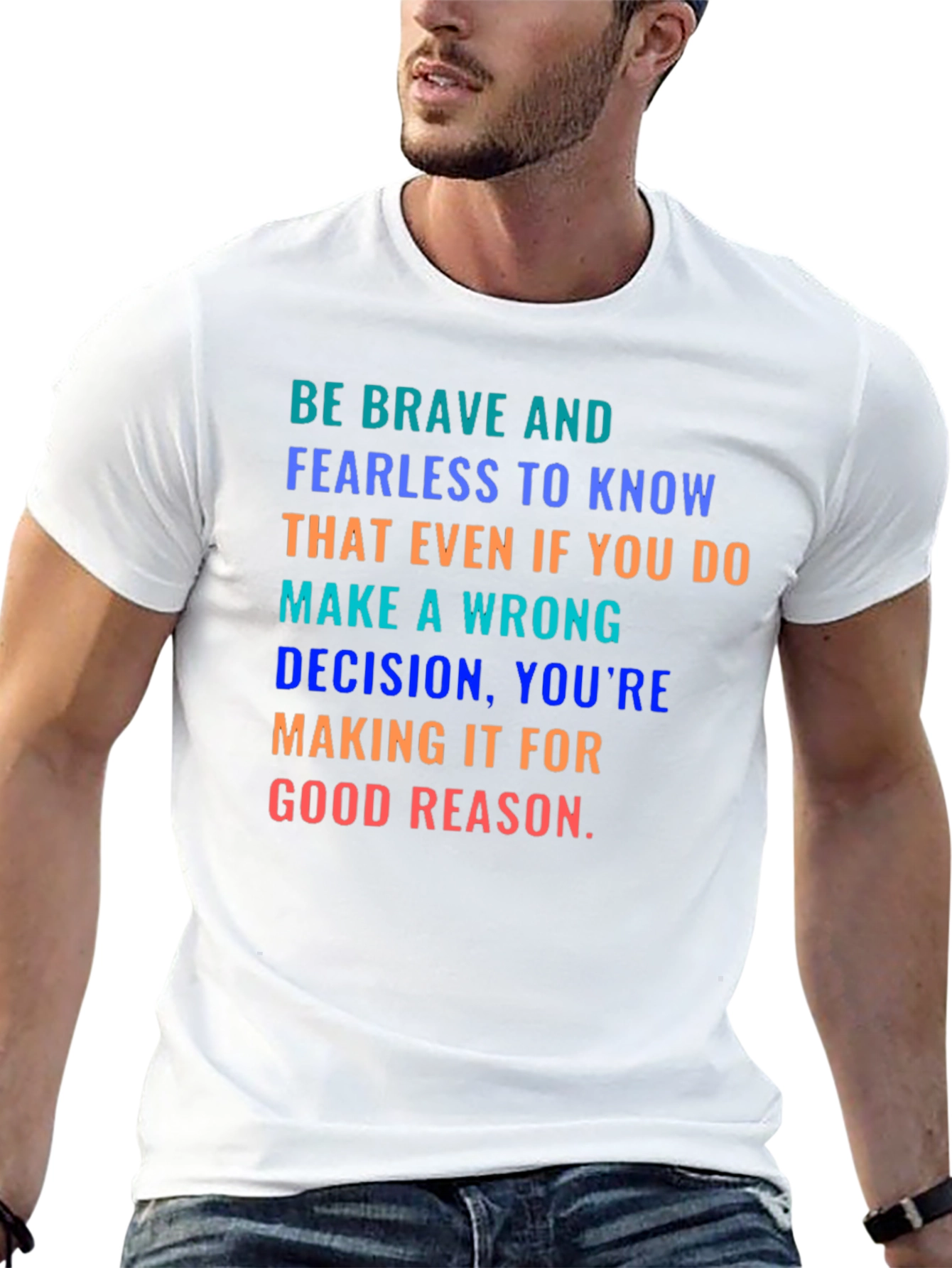 Be Brave Graphic Tee - Inspiring Message Black Shirt