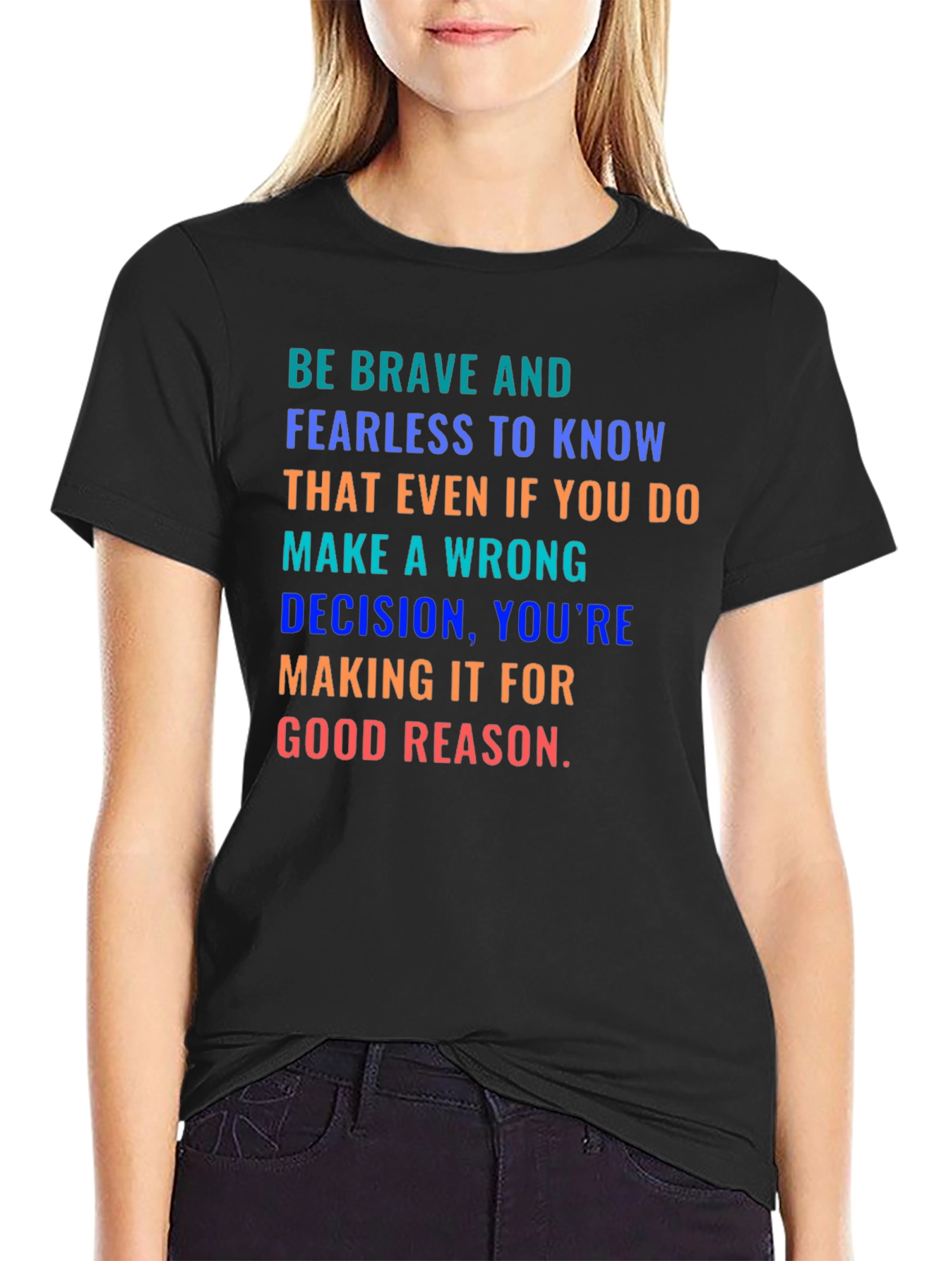 Be Brave Graphic Tee - Inspiring Message Black Shirt
