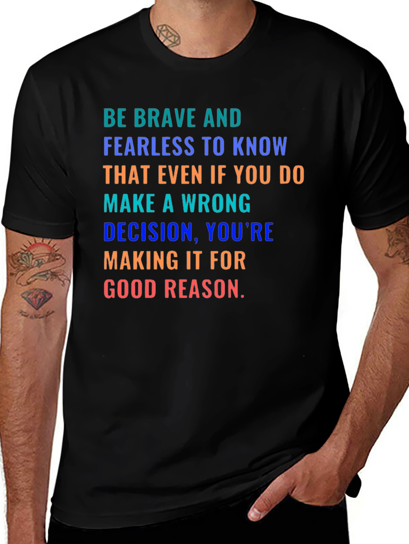 Be Brave Graphic Tee - Inspiring Message Black Shirt